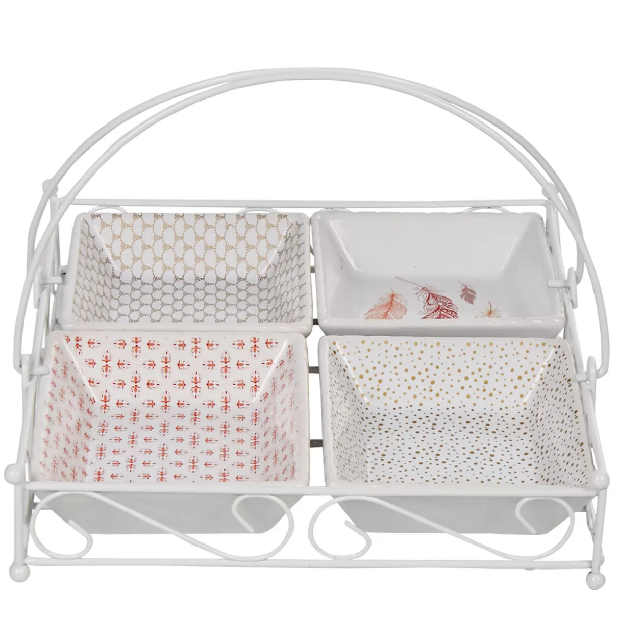 Gifi 4 coupelles avec support blanc< Vaisselle Et Accessoires De Table
