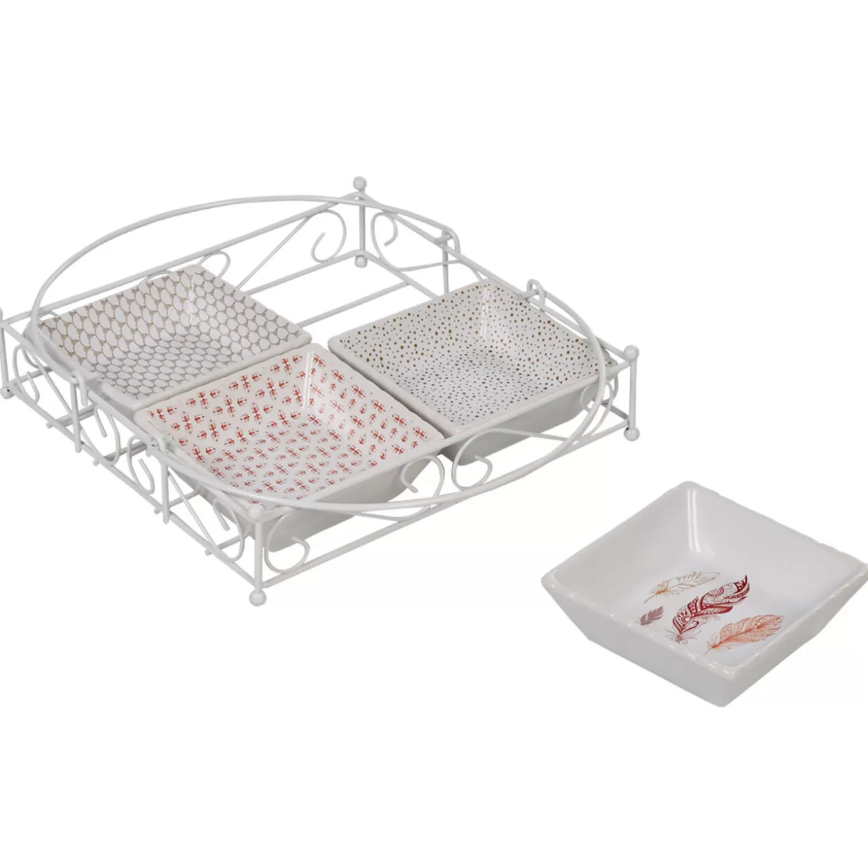 Gifi 4 coupelles avec support blanc< Vaisselle Et Accessoires De Table
