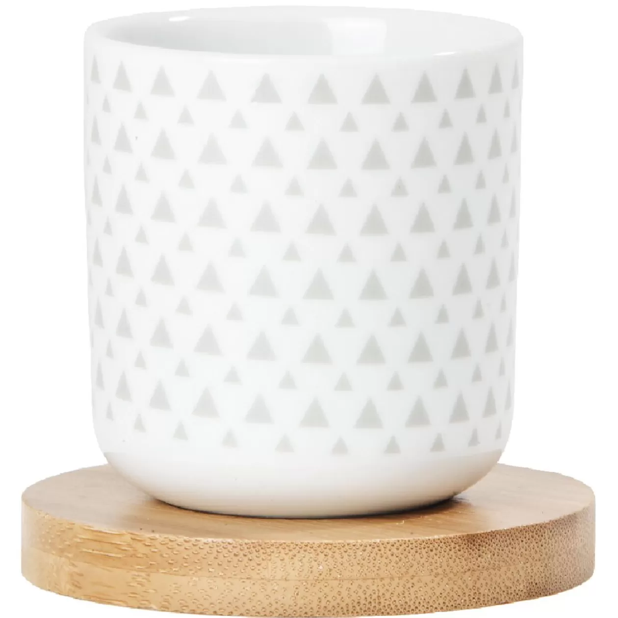 Gifi 4 gobelets avec sous tasses en bois rouge et blanc< Vaisselle Et Accessoires De Table