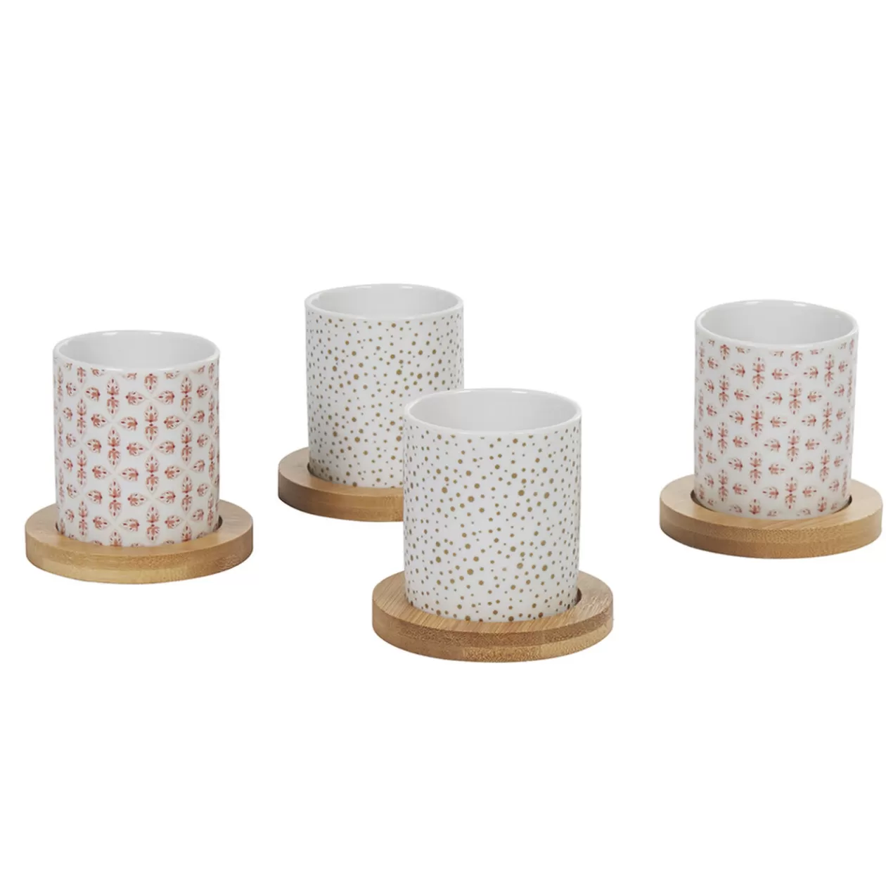 Gifi 4 gobelets expresso avec sous tasse bois< Vaisselle Et Accessoires De Table