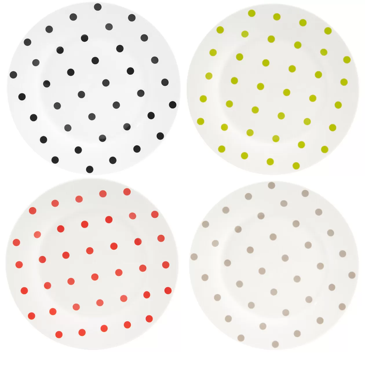 Gifi Assiette à dessert à pois colorés x4< Vaisselle Et Accessoires De Table
