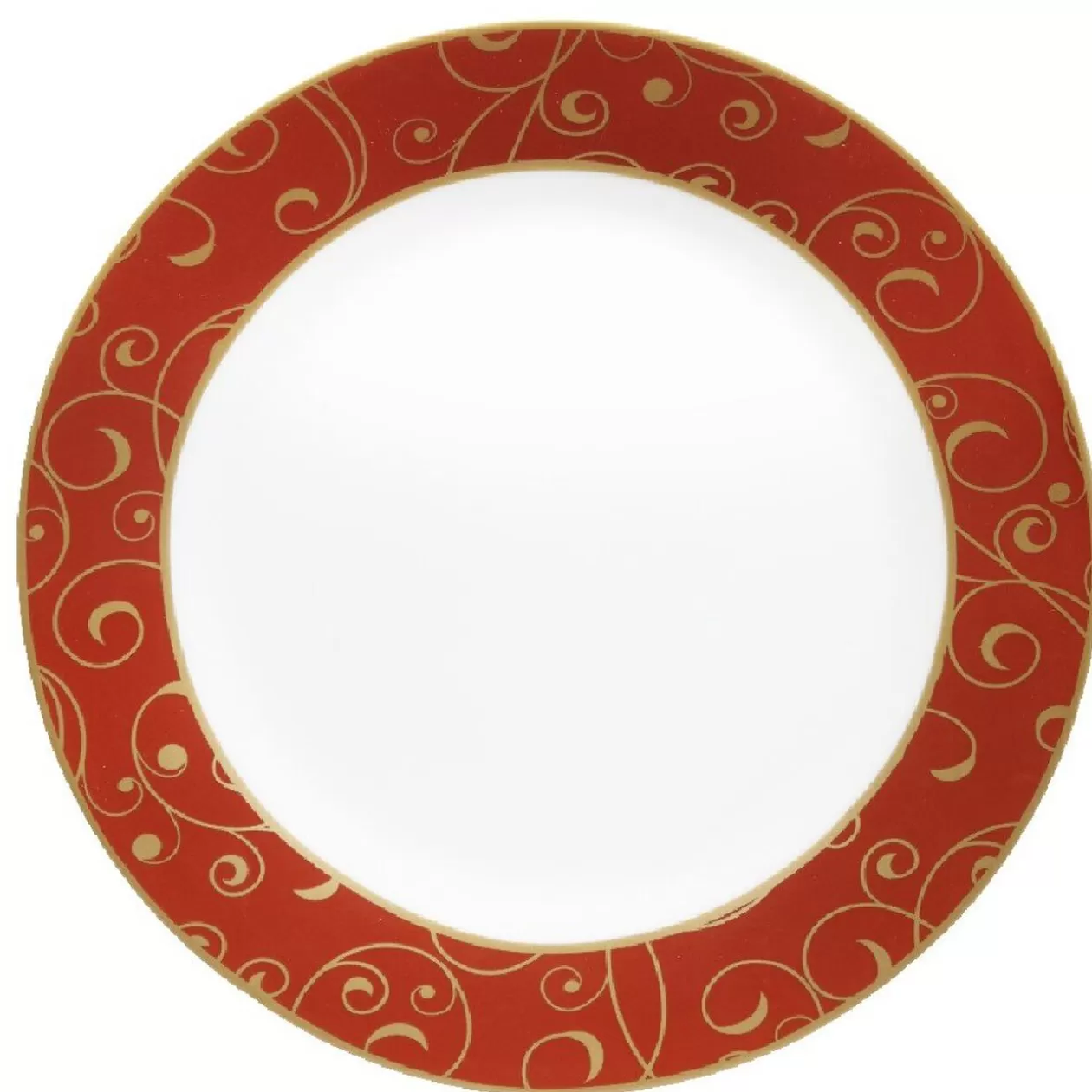 Gifi Assiette à dessert blanche rouge motifs dorés< Vaisselle Et Accessoires De Table