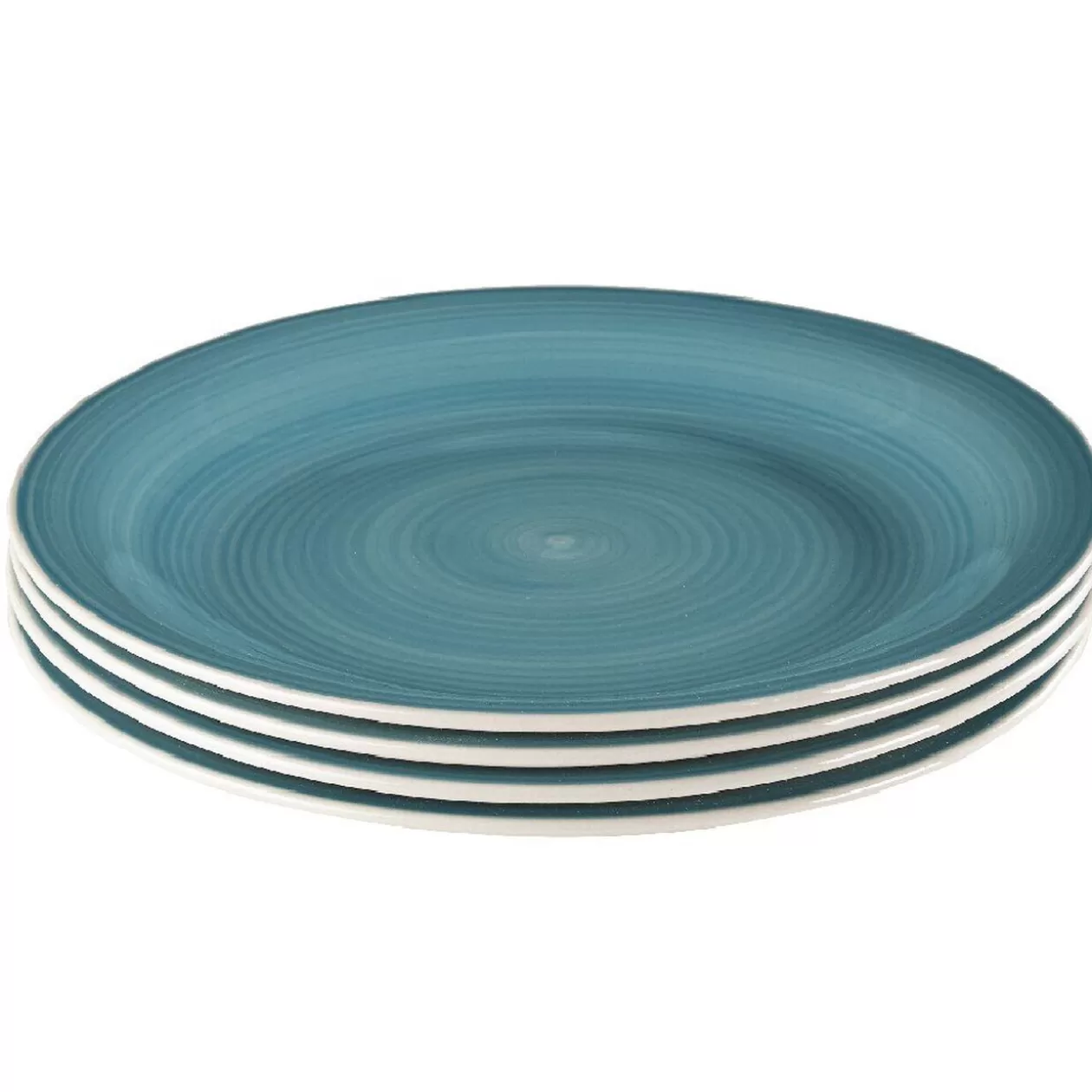 Gifi Assiette à dessert bleu effet spirale x4< Vaisselle Et Accessoires De Table