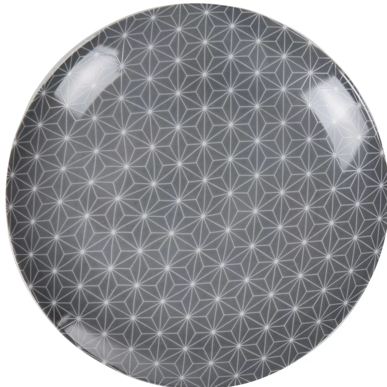 Assiette à dessert grise étoiles blanches collection Crazy>Gifi Online