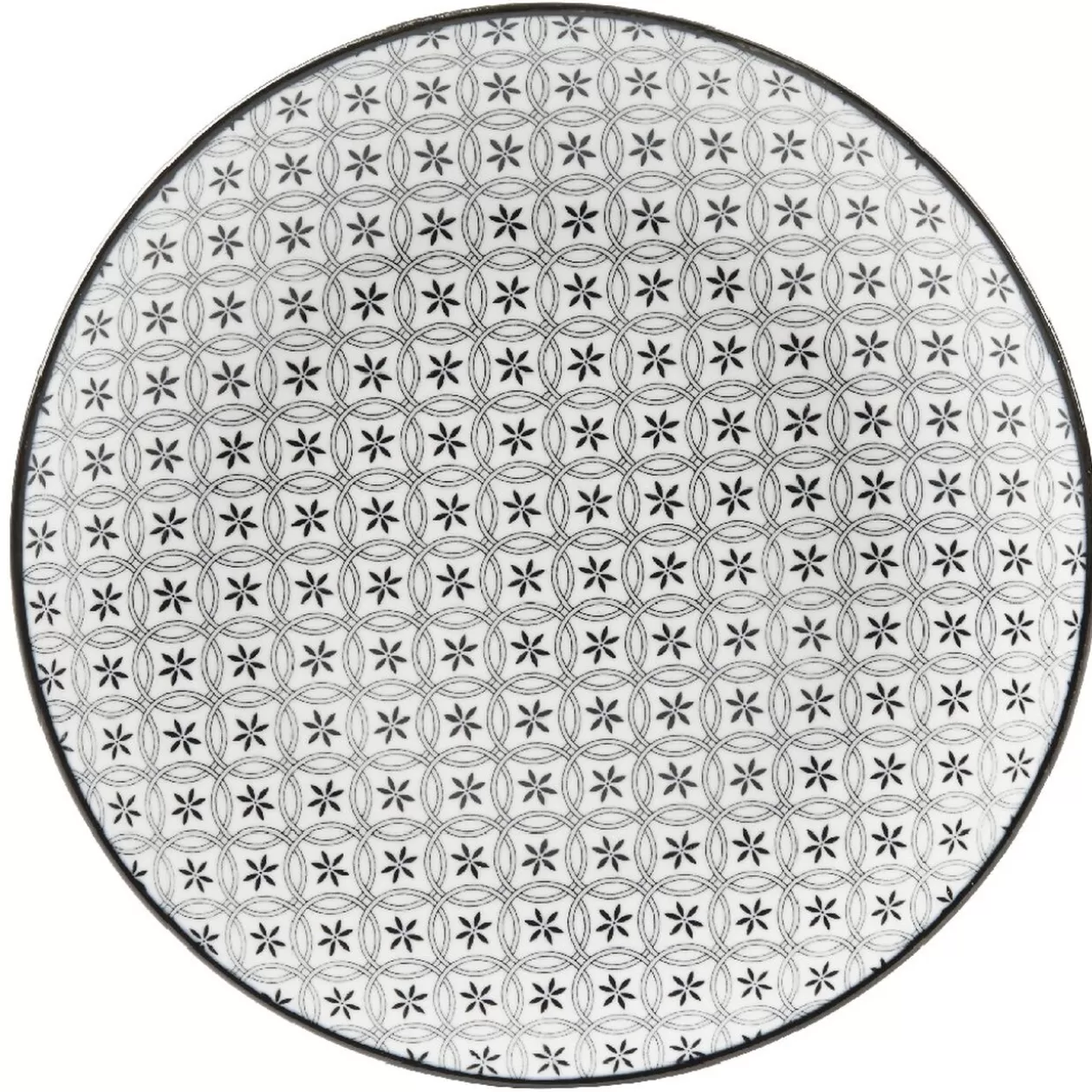 Gifi Assiette à dessert Helsinki décor noir blanc x4< Vaisselle Et Accessoires De Table