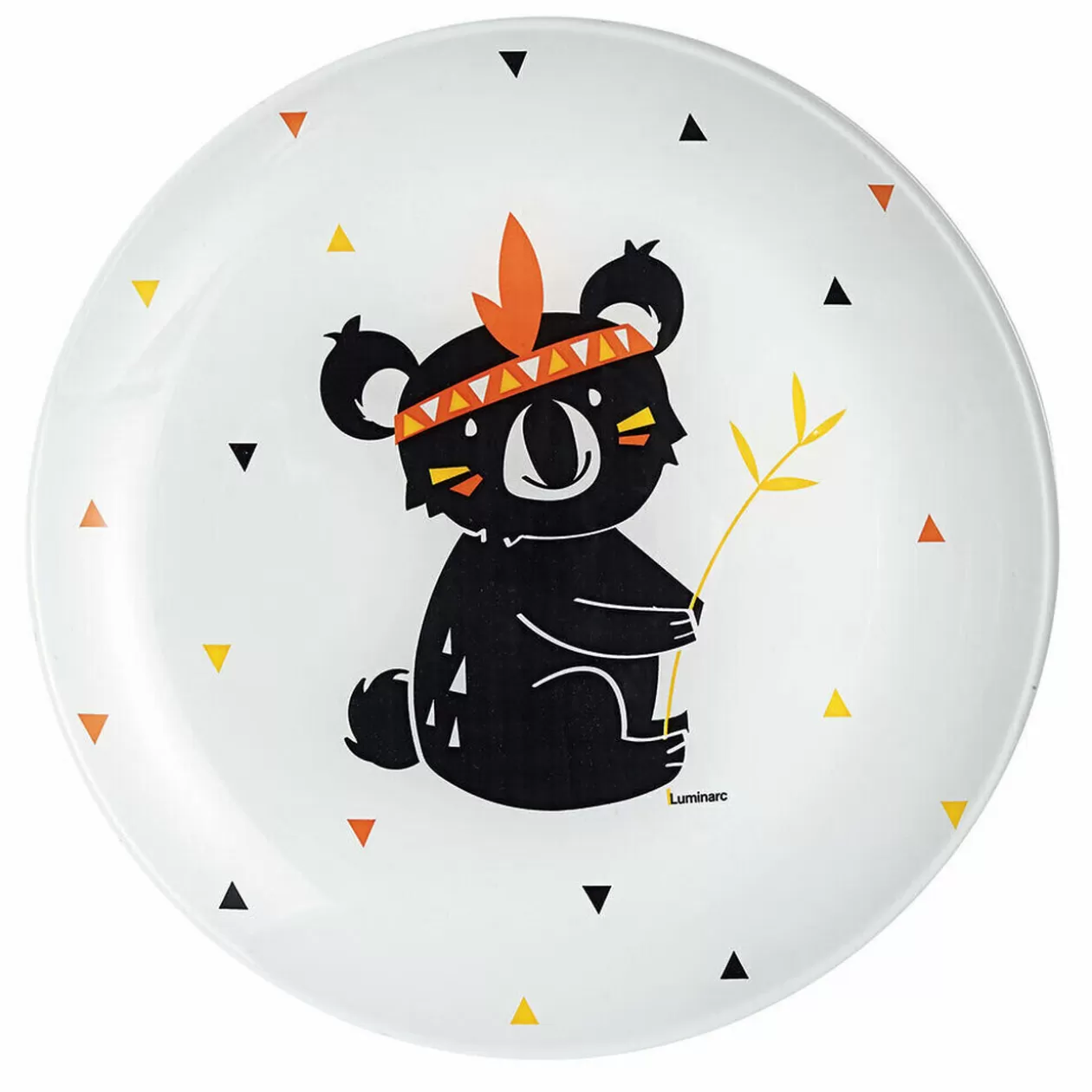 Assiette à dessert Kotipi motif Koala triangle noir et orange>Gifi Store