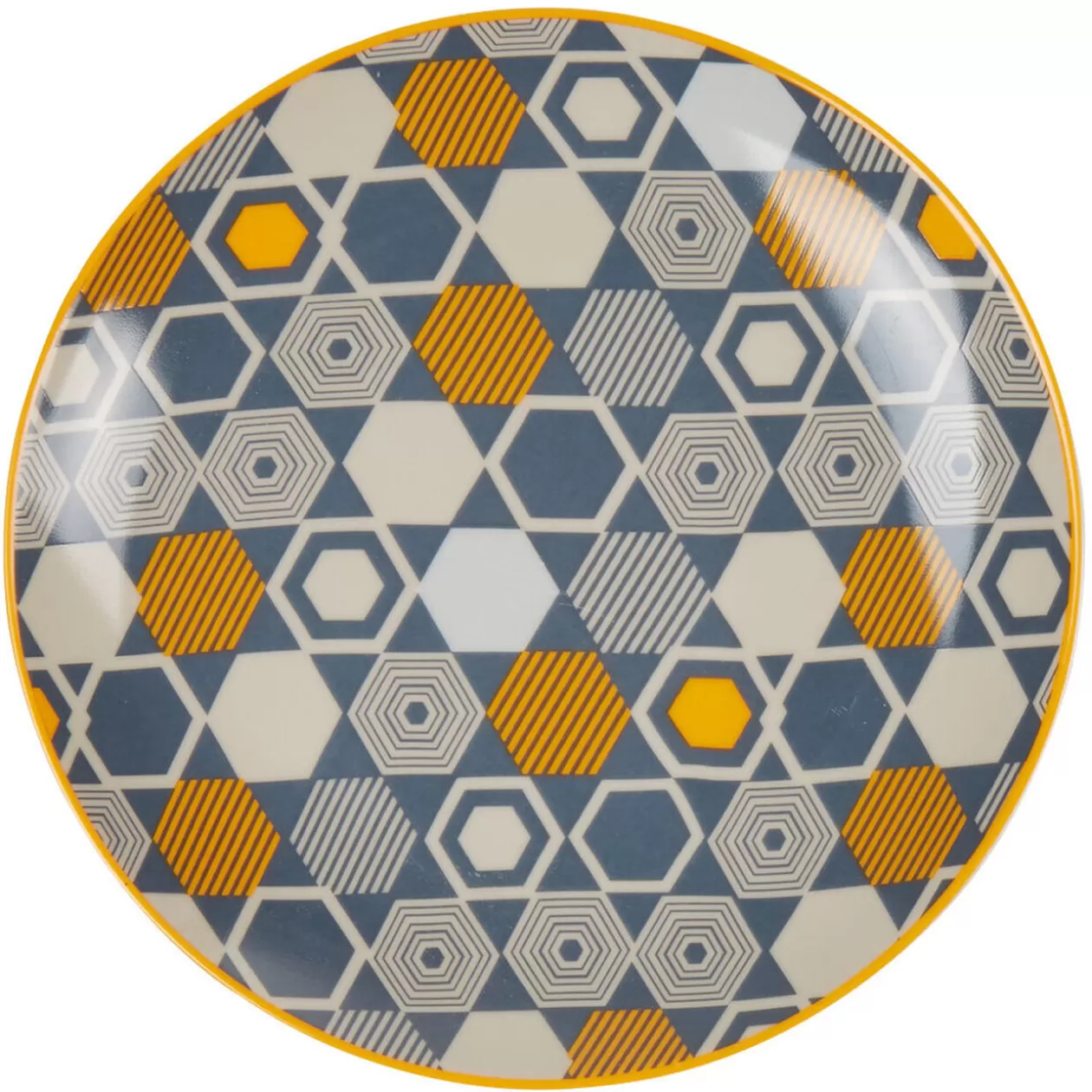 Gifi Assiette à dessert motif hexagones multicolores< Vaisselle Et Accessoires De Table
