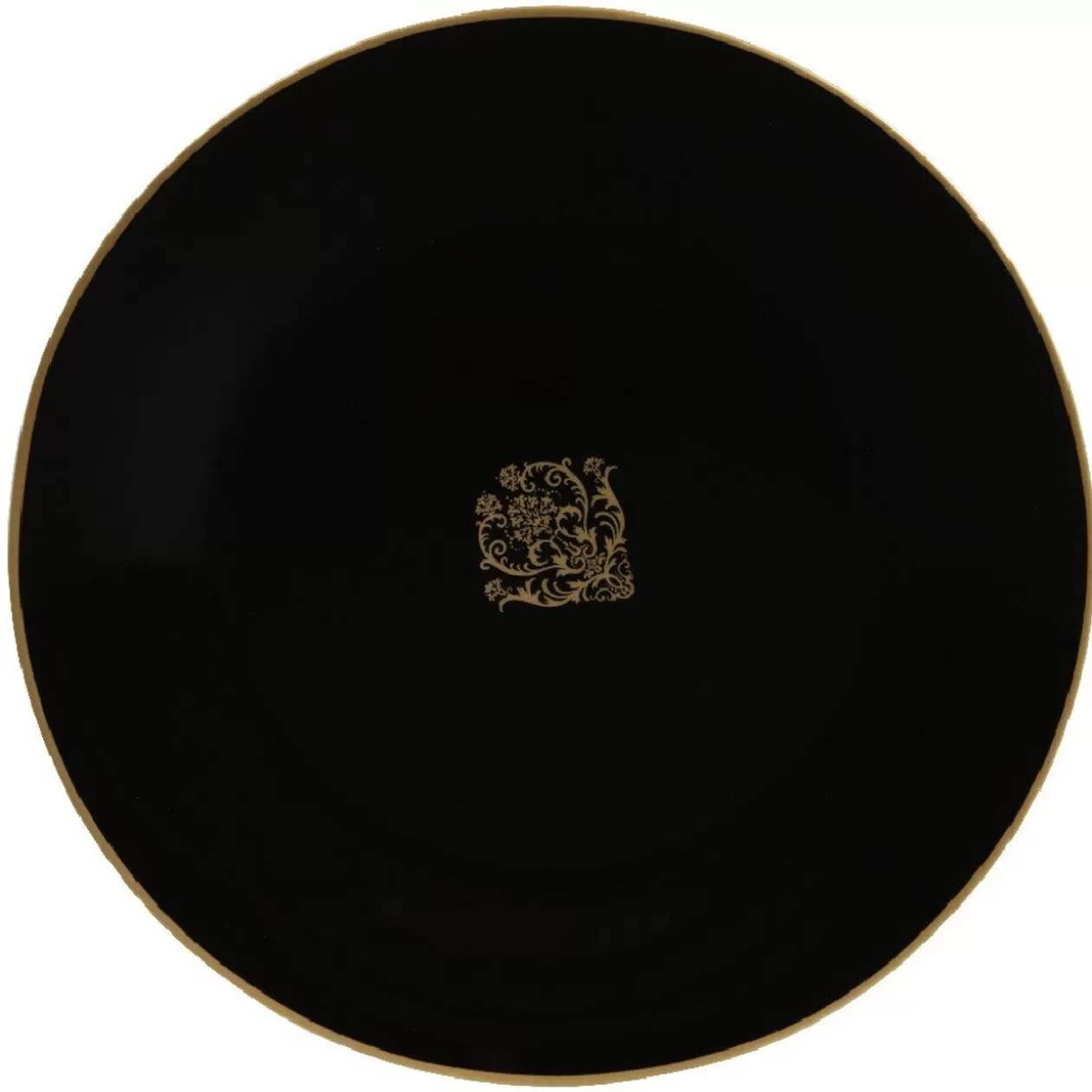 Assiette à dessert noire design médaillon doré>Gifi Cheap