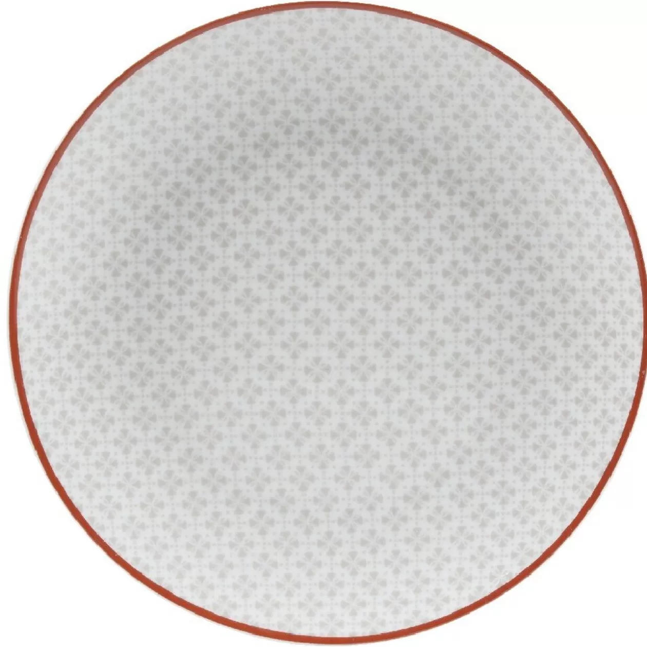 Assiette à dessert Oreige décor trèfles à bord rouge x4>Gifi Cheap