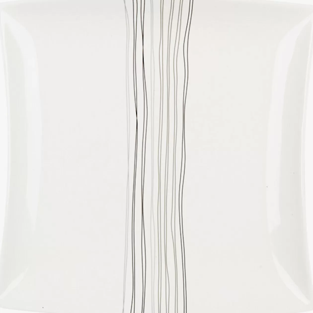 Gifi Assiette à dessert porcelaine blanche lignes grises< Vaisselle Et Accessoires De Table