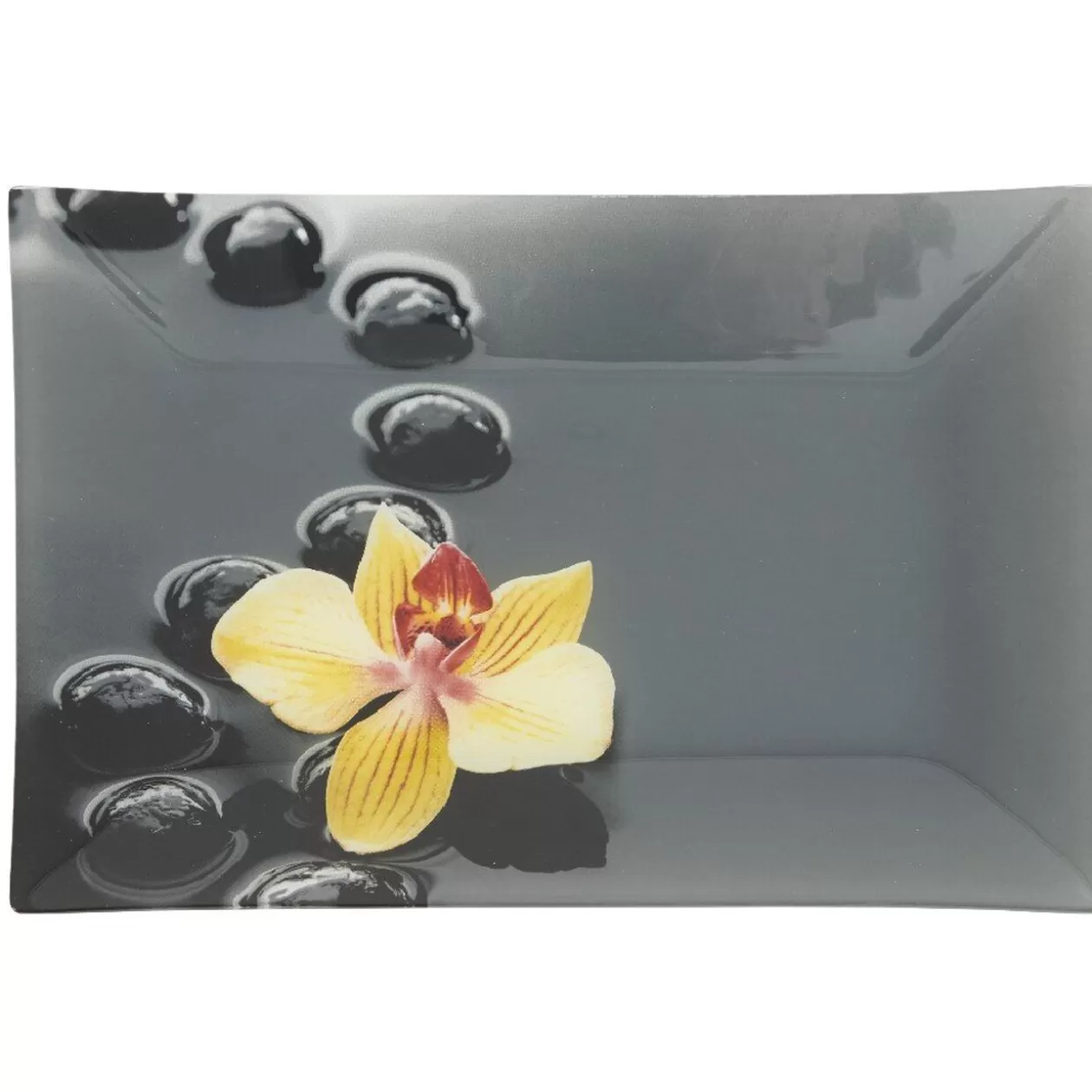 Gifi Assiette à dessert rectangulaire motif galet et fleur< Vaisselle Et Accessoires De Table