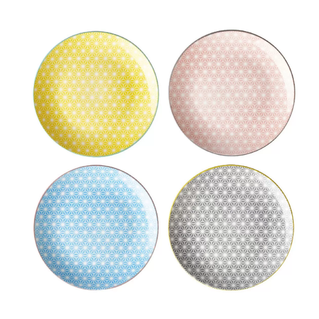 Gifi Assiette à dessert ronde carreau de ciment multicolore x4< Vaisselle Et Accessoires De Table