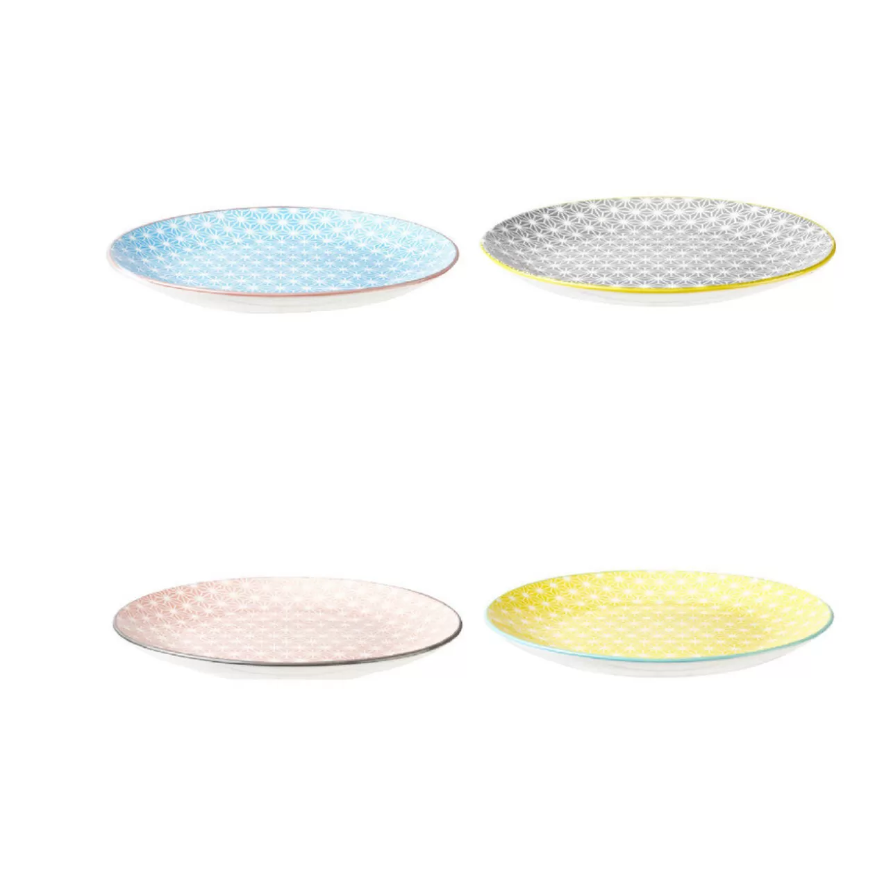 Gifi Assiette à dessert ronde carreau de ciment multicolore x4< Vaisselle Et Accessoires De Table