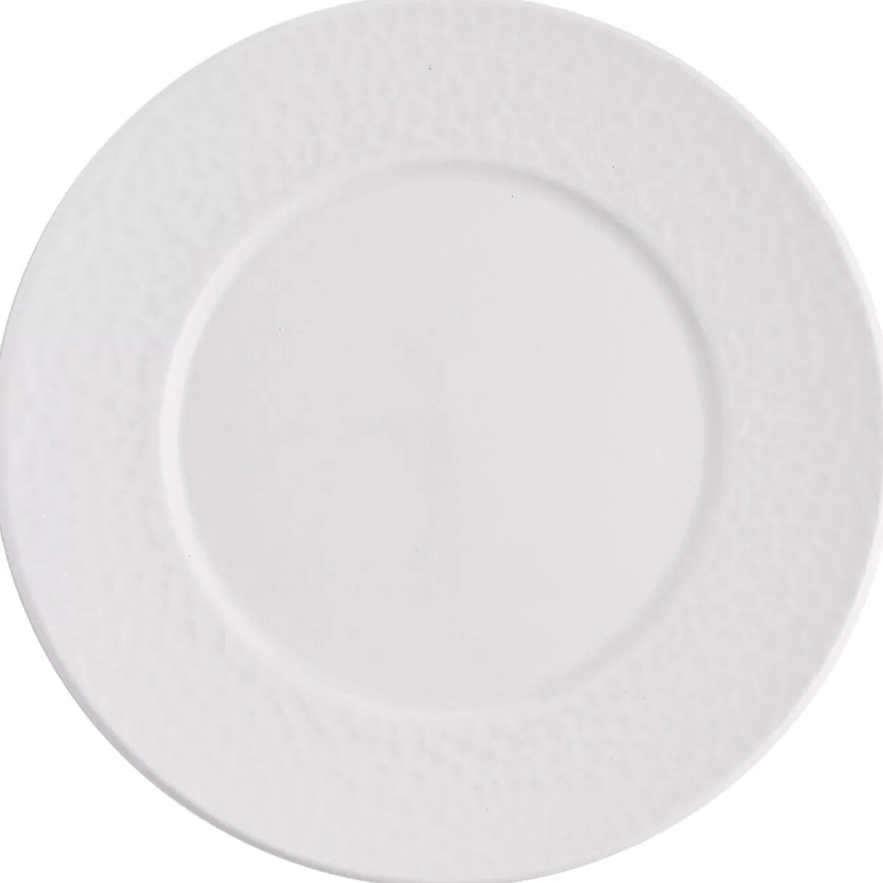 Assiette à dessert ronde embossée blanche x4>Gifi Outlet