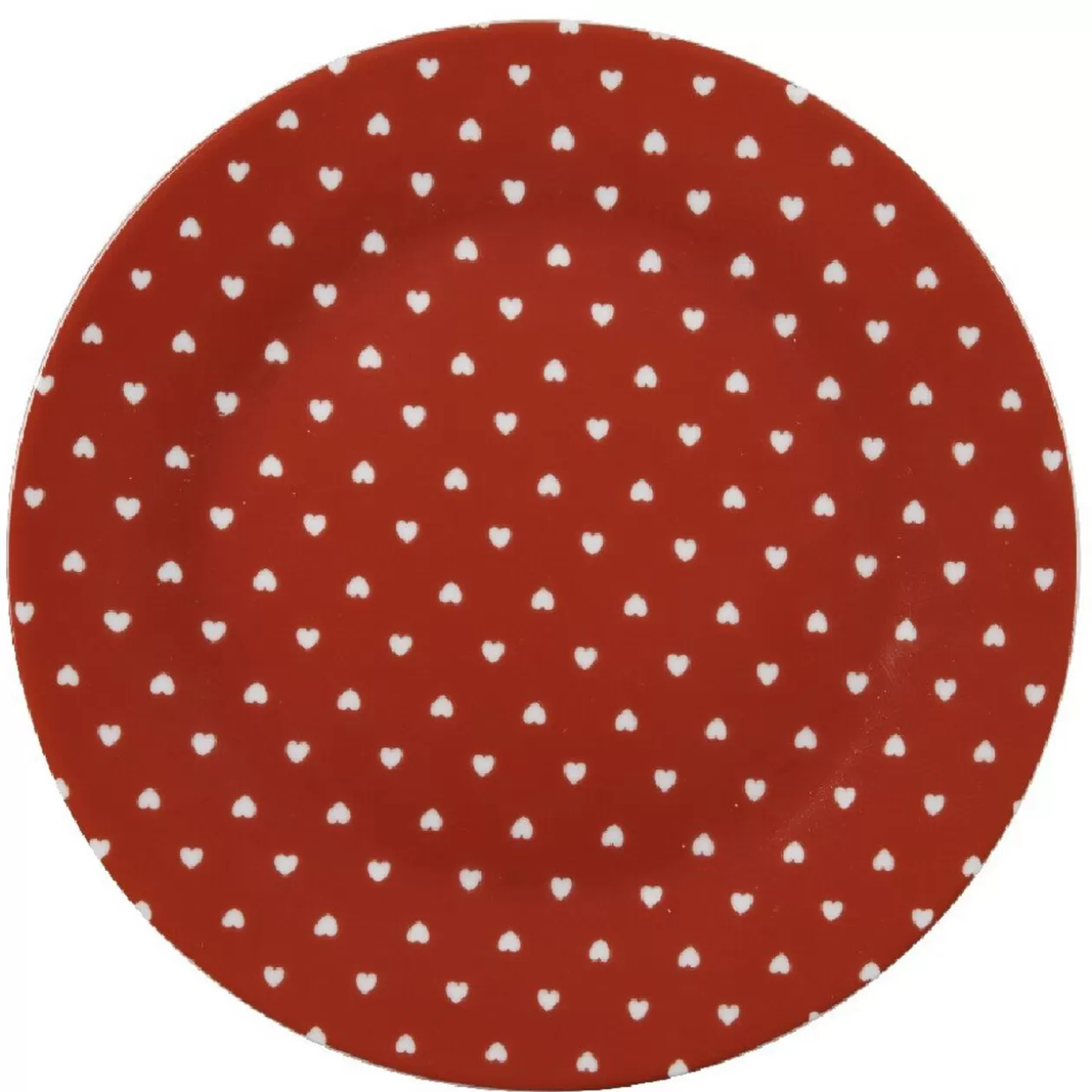Assiette à dessert rouge design coeurs blancs>Gifi Cheap