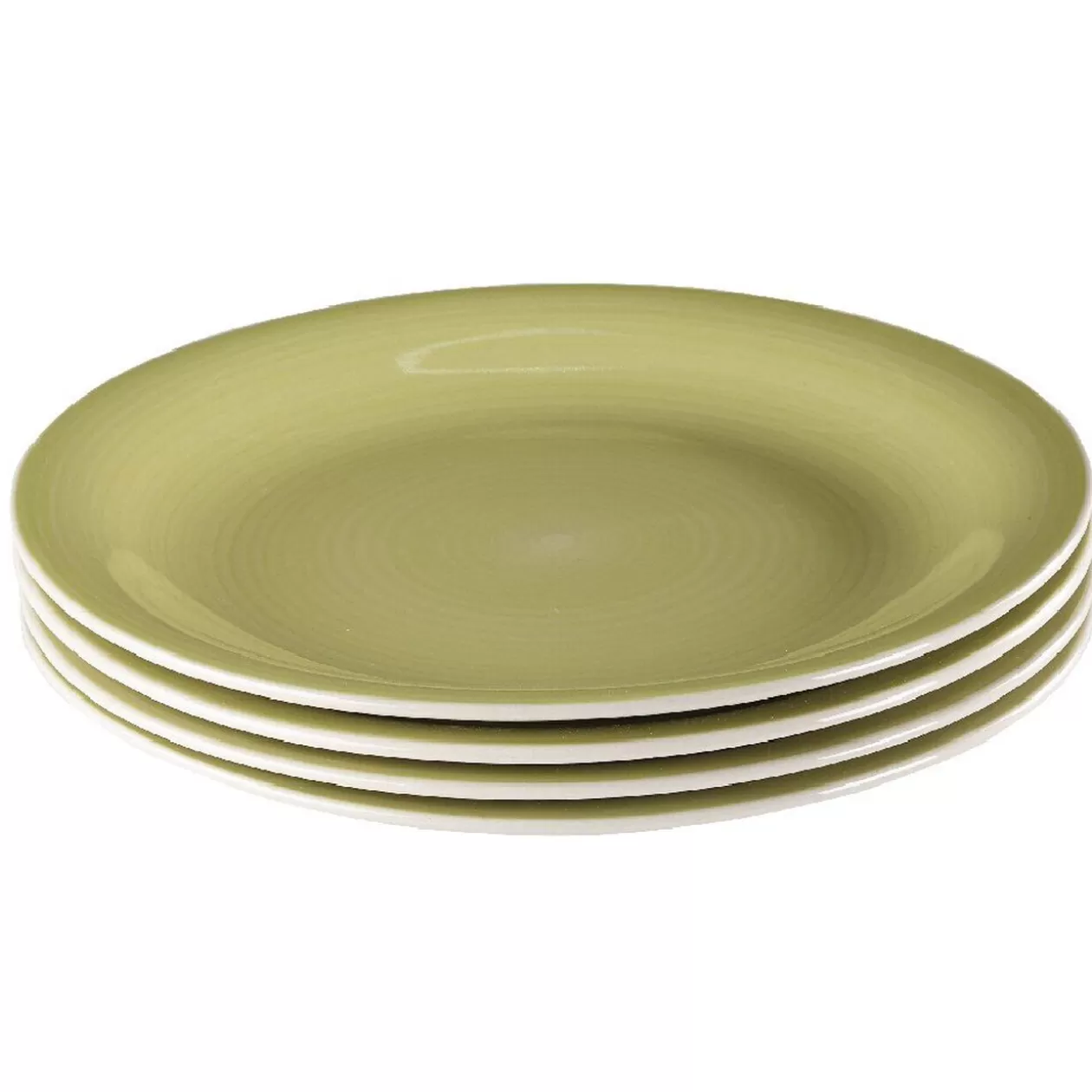 Assiette à dessert vert anis effet spirale x4>Gifi Best Sale