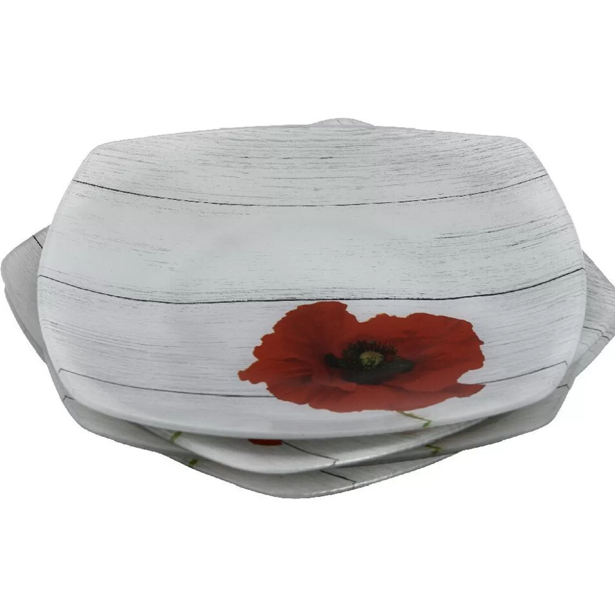 Gifi Assiette carrée plate coquelicot flower x4< Vaisselle Et Accessoires De Table