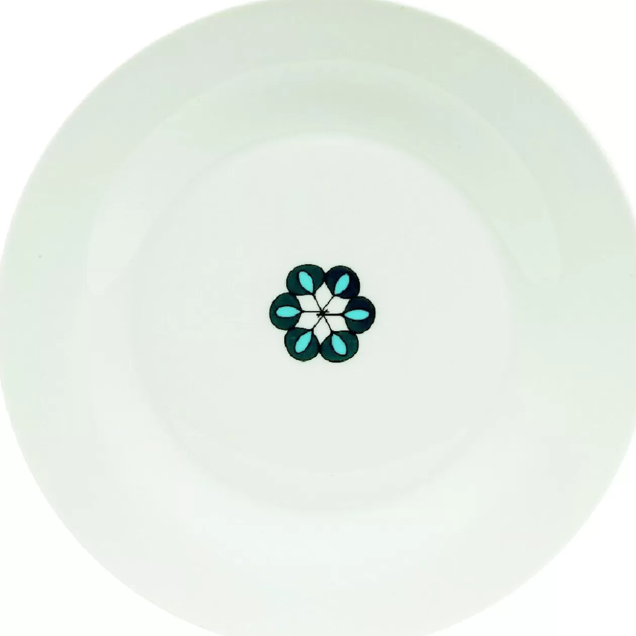 Assiette creuse blanche décor fleur bleue>Gifi Discount