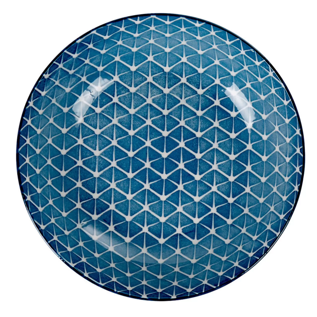 Gifi Assiette creuse bleue motif grillagé blanc Urban< Vaisselle Et Accessoires De Table
