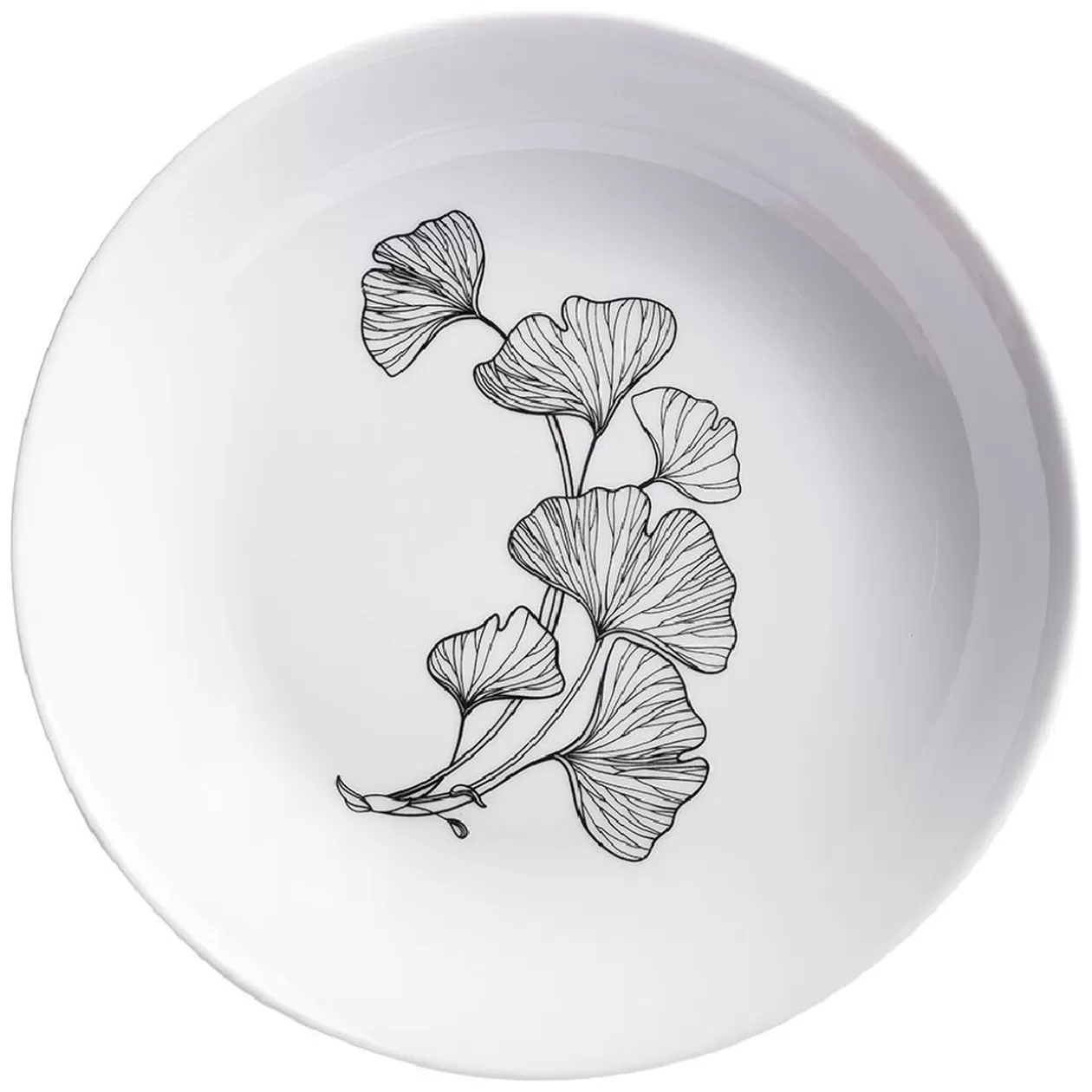 Assiette creuse décor fleur blanc noir>Gifi Cheap