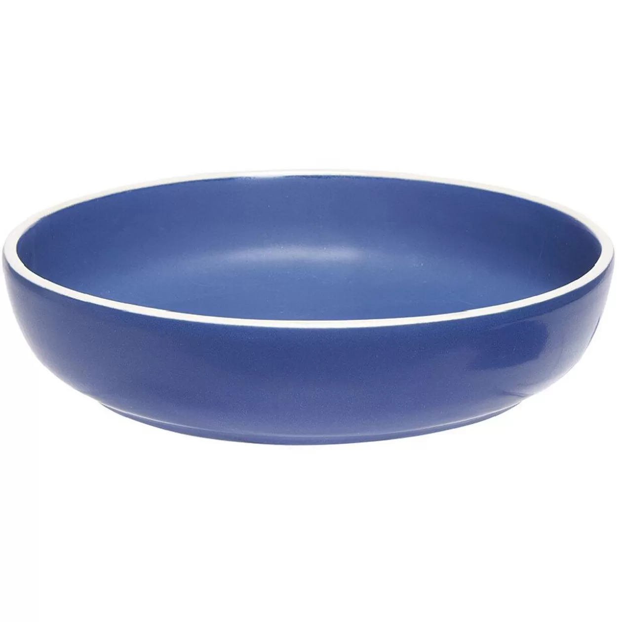 Assiette creuse en faïence bleu avec liseré blanc>Gifi Best Sale