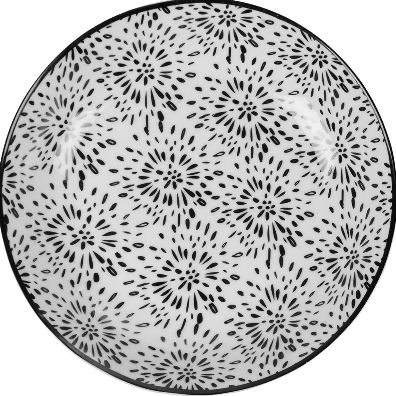 Gifi Assiette creuse ronde blanche et noire Sara< Vaisselle Et Accessoires De Table