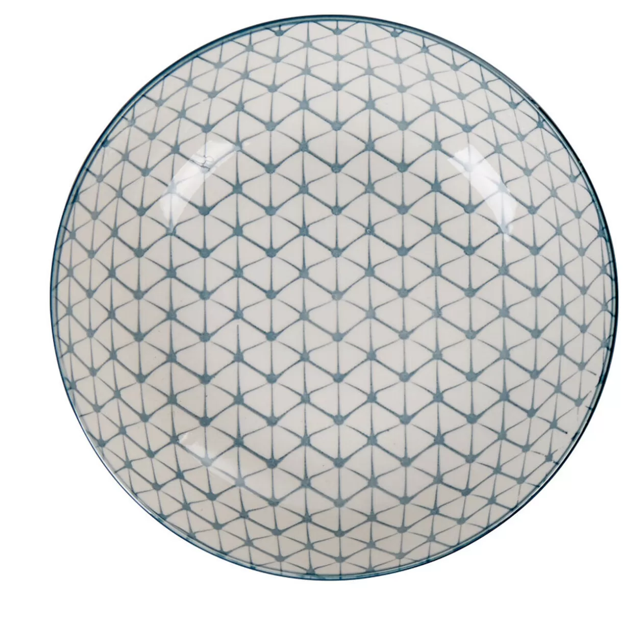 Gifi Assiette creuse ronde blanche motif géométrique bleu Urban< Vaisselle Et Accessoires De Table