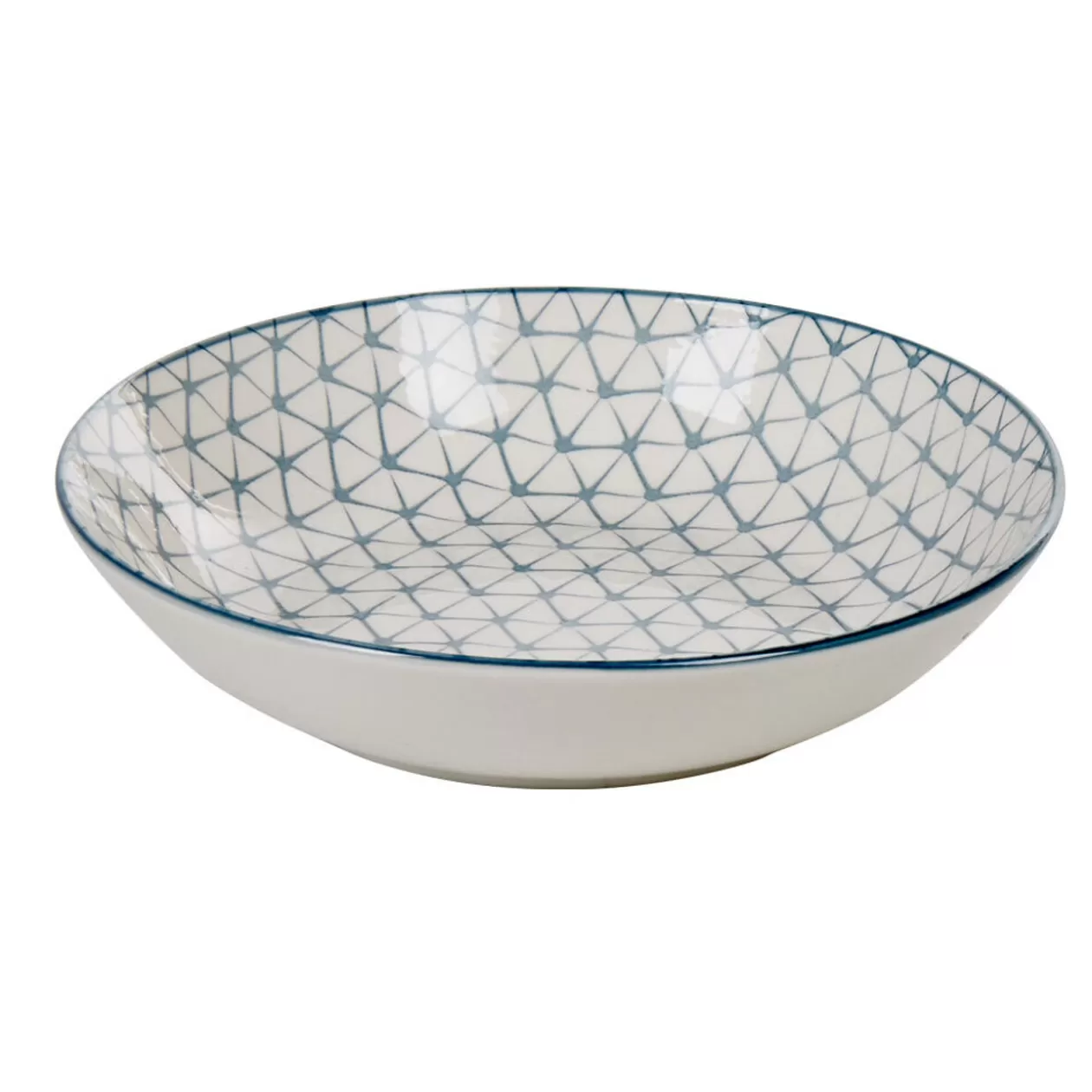 Gifi Assiette creuse ronde blanche motif géométrique bleu Urban< Vaisselle Et Accessoires De Table