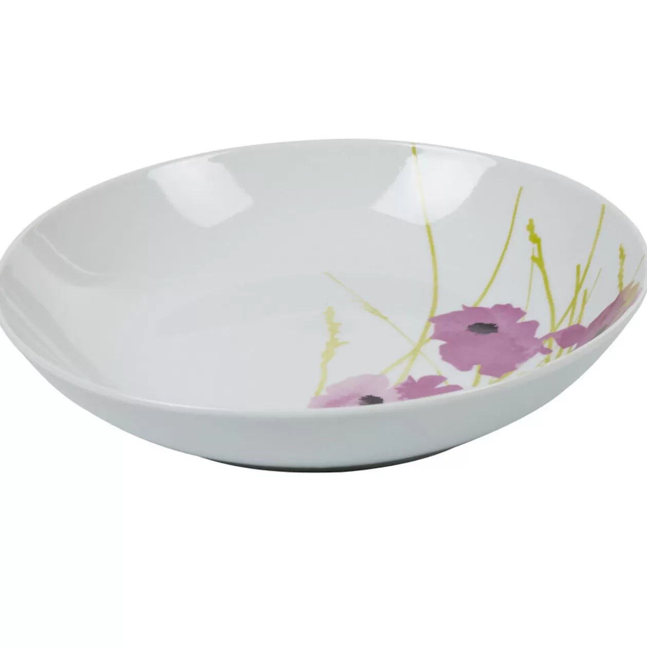 Gifi Assiette creuse ronde blanche motif pavot violet< Vaisselle Et Accessoires De Table