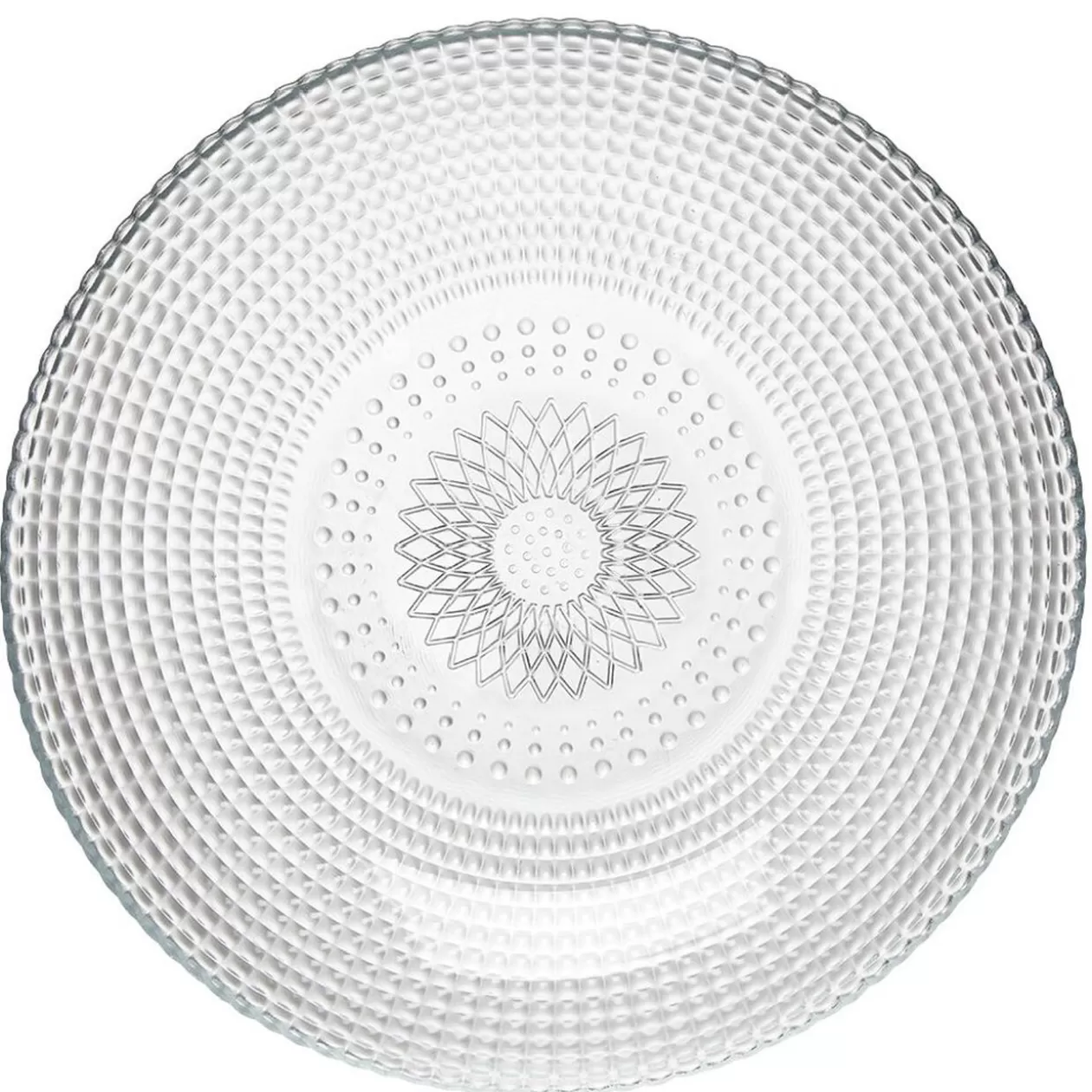 Assiette creuse ronde effet relief blanc transparent Ø21 cm>Gifi Flash Sale