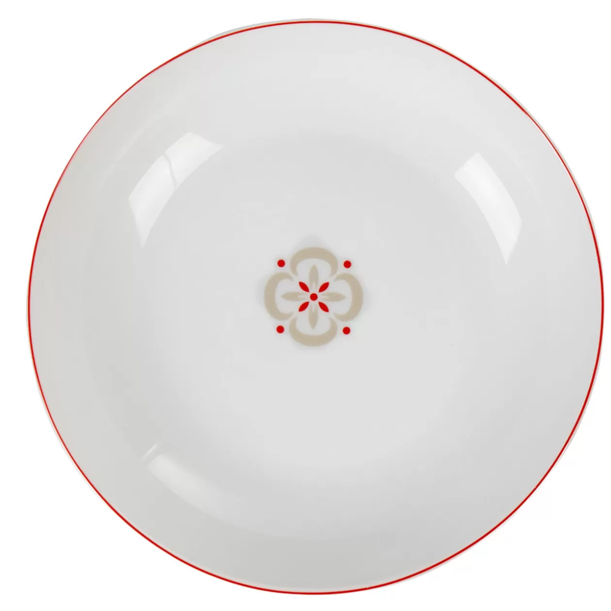 Assiette creuse ronde motif géométrique rouge gris campagne>Gifi Cheap