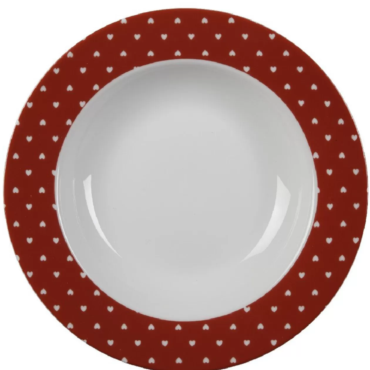 Gifi Assiette creuse rouge et blanc design coeurs< Vaisselle Et Accessoires De Table