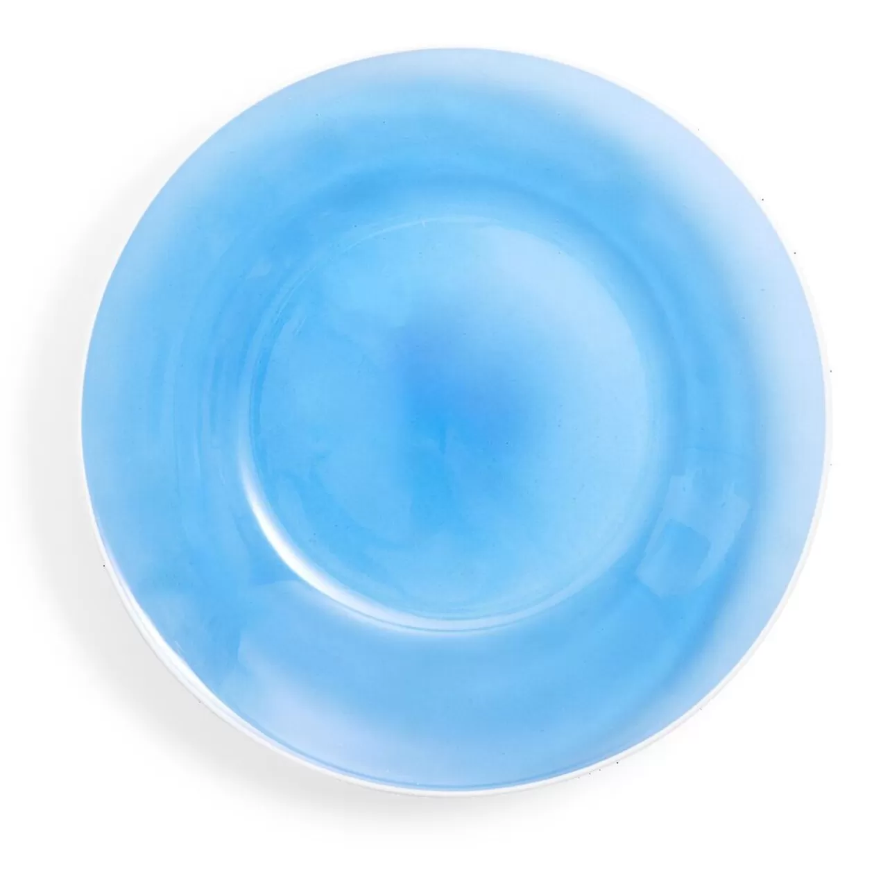 Gifi Assiette creuse verre bleu transparent liseré blanc Ø23cm< Vaisselle Et Accessoires De Table