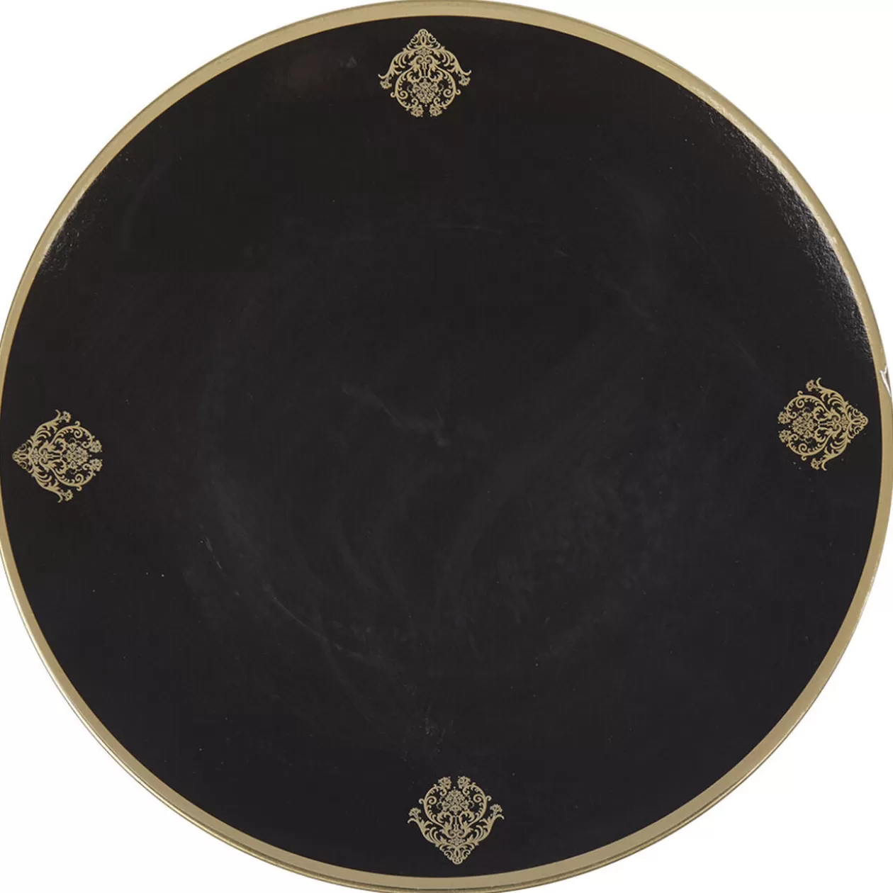 Assiette de présentation ronde noire motifs médaillon doré>Gifi Online