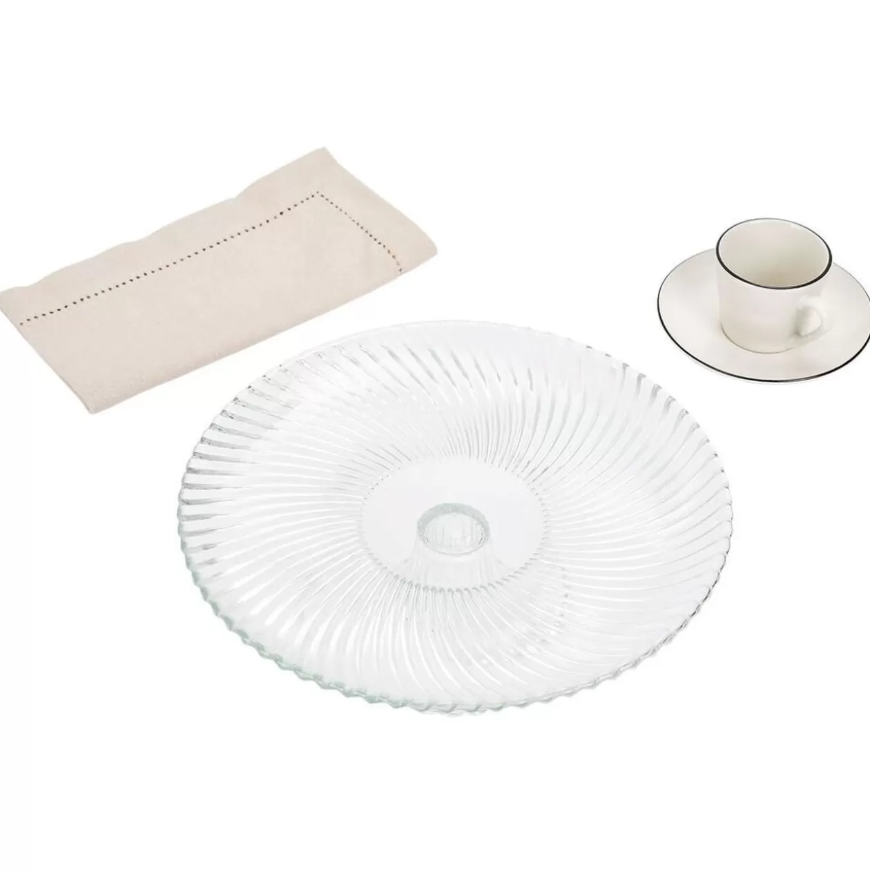 Assiette de présentation sur pied verre transparent Ø25,7xH9cm>Gifi Online