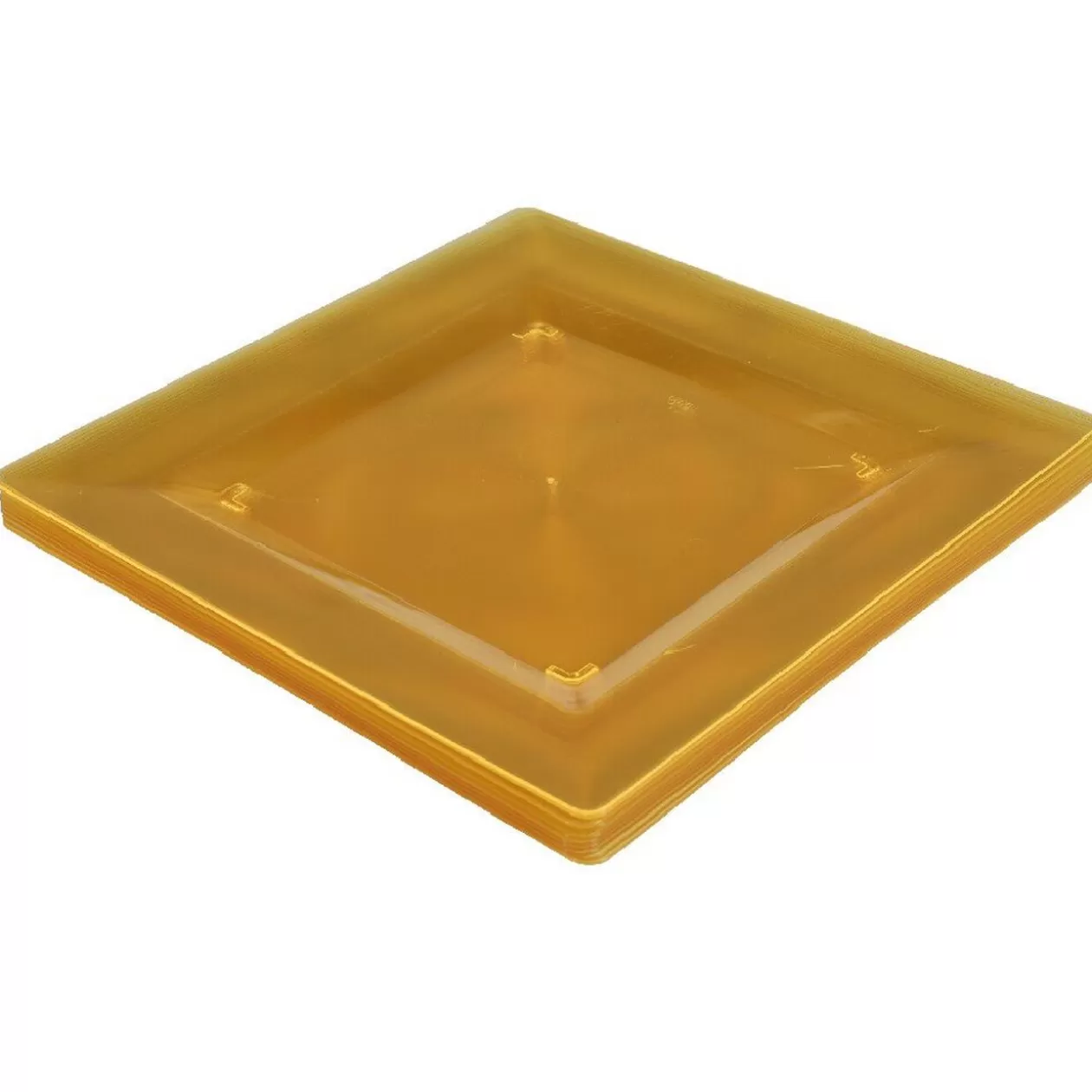 Gifi Assiette plastique plate carrée unie jaune x 10< Vaisselle Et Accessoires De Table