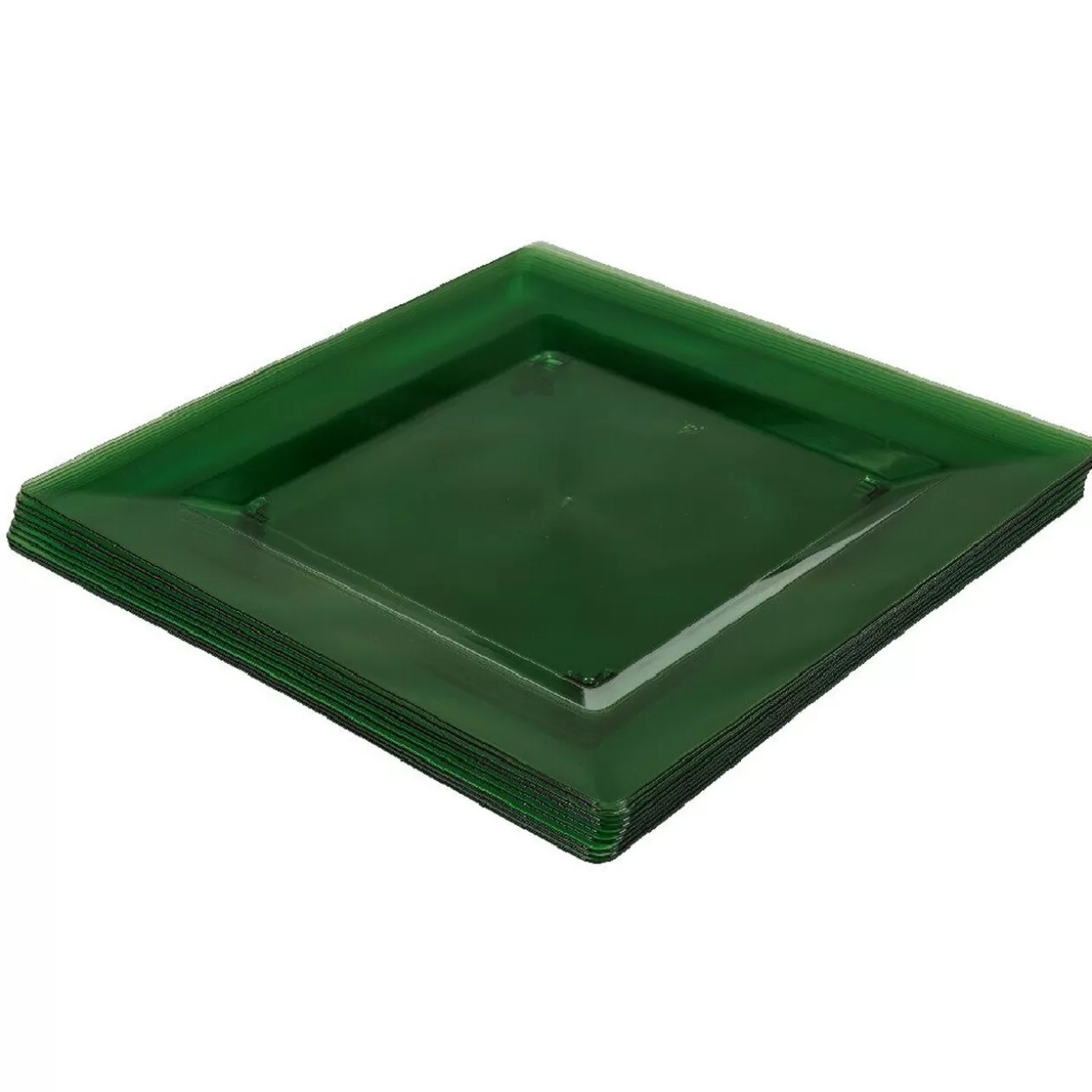 Gifi Assiette plastique plate carrée unie vert x 10< Vaisselle Et Accessoires De Table