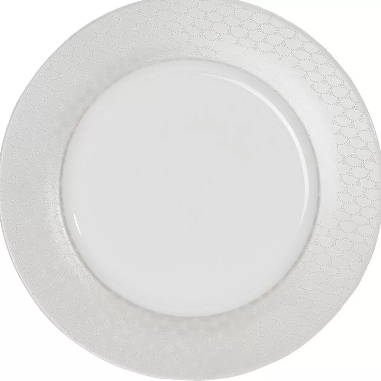 Assiette plate blanche bordure brillante>Gifi Best