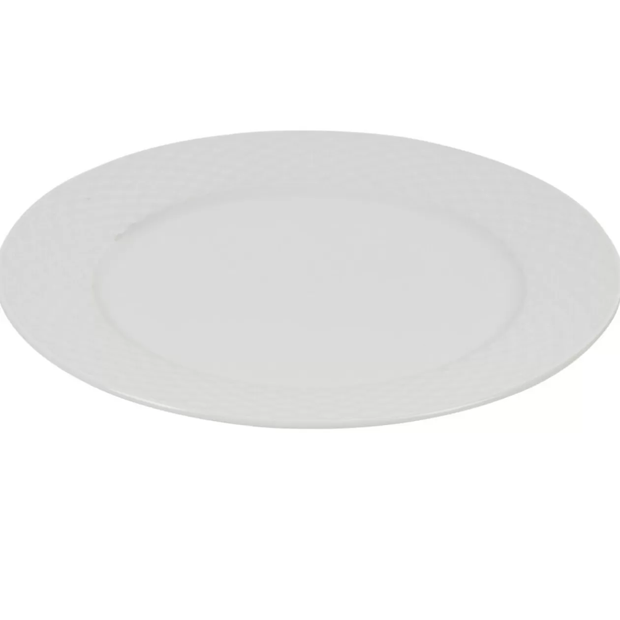 Gifi Assiette plate blanche ronde aile damassée< Vaisselle Et Accessoires De Table
