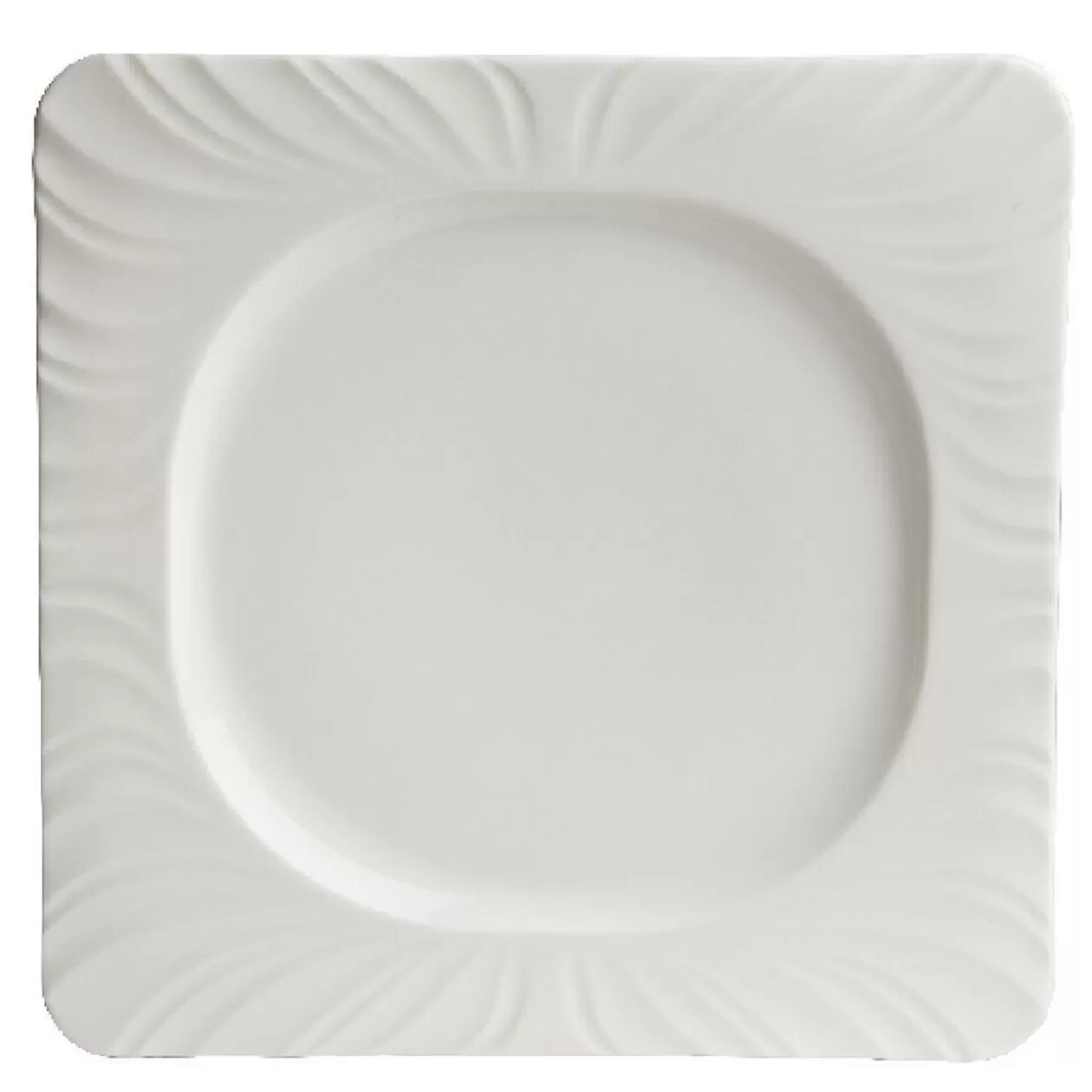 Gifi Assiette plate carrée blanche avec intérieur rond Feston< Vaisselle Et Accessoires De Table
