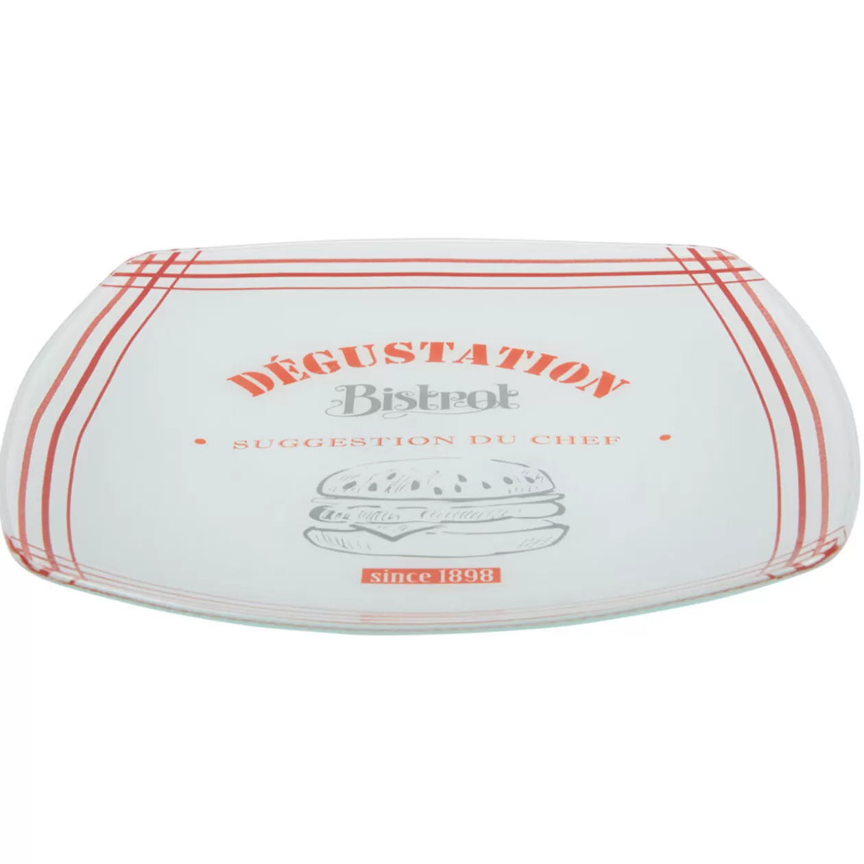 Gifi Assiette plate carrée bords arrondis design bistrot< Vaisselle Et Accessoires De Table