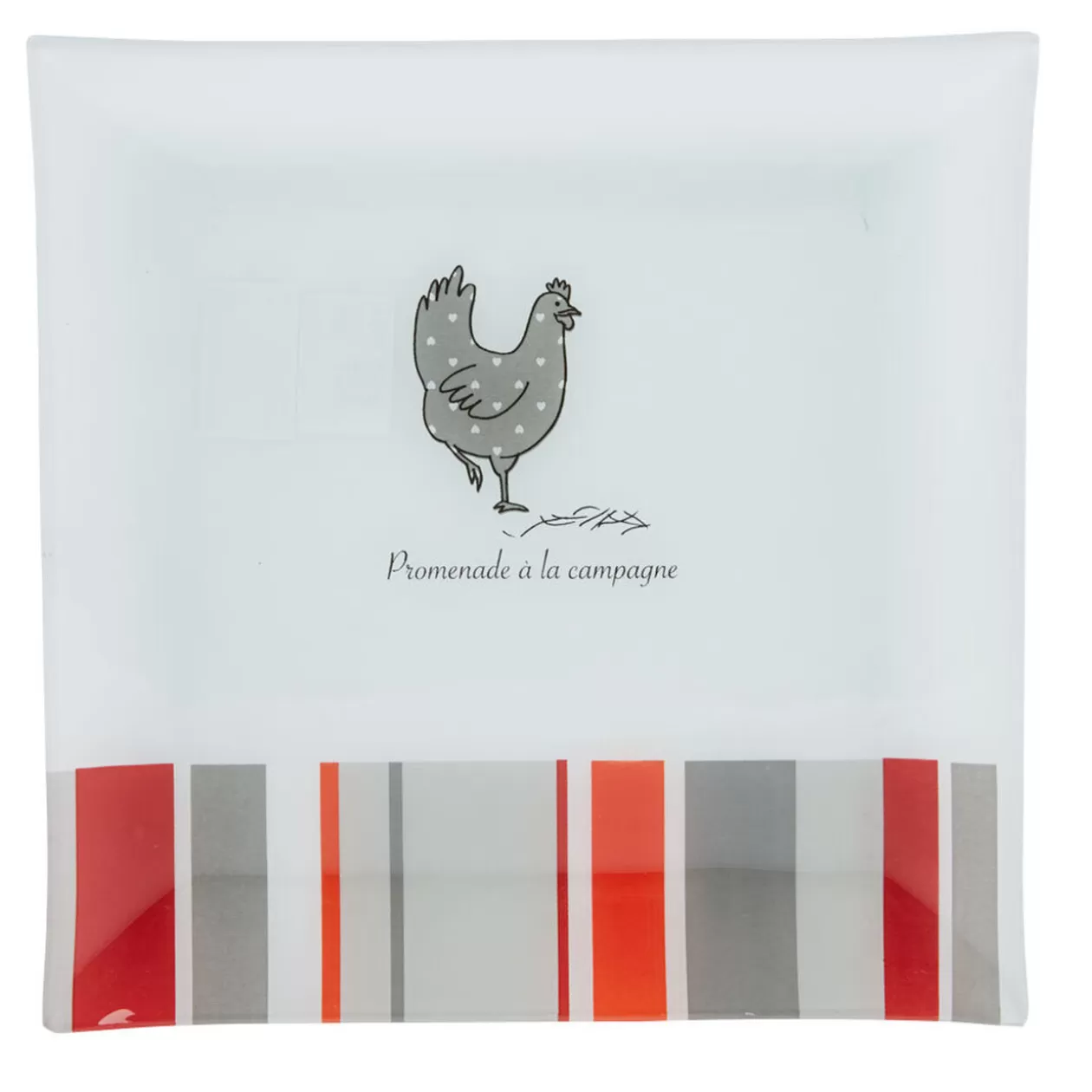 Gifi Assiette plate carrée design poule< Vaisselle Et Accessoires De Table