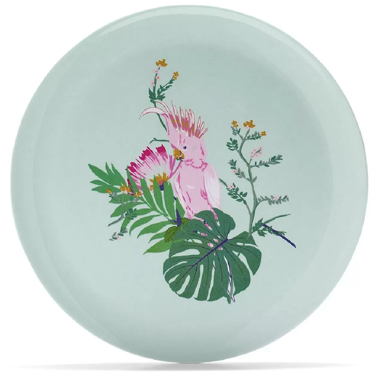 Gifi Assiette plate décor oiseau et feuille jaune ou verte< Vaisselle Et Accessoires De Table