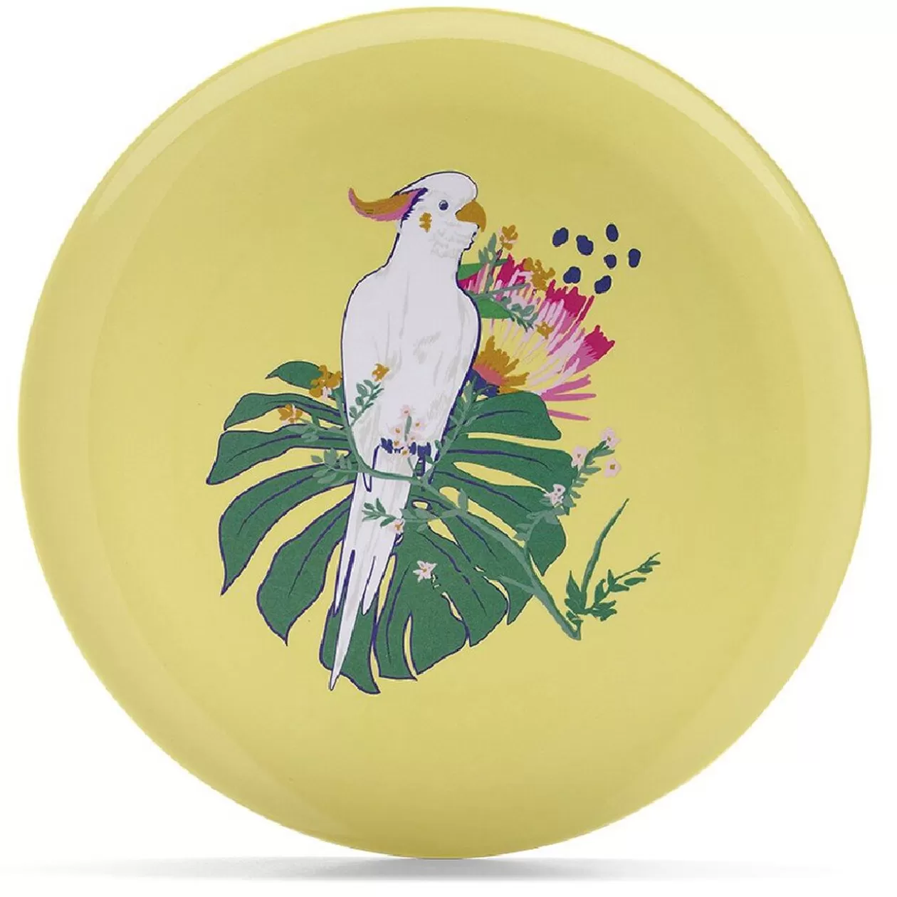 Gifi Assiette plate décor oiseau et feuille jaune ou verte< Vaisselle Et Accessoires De Table