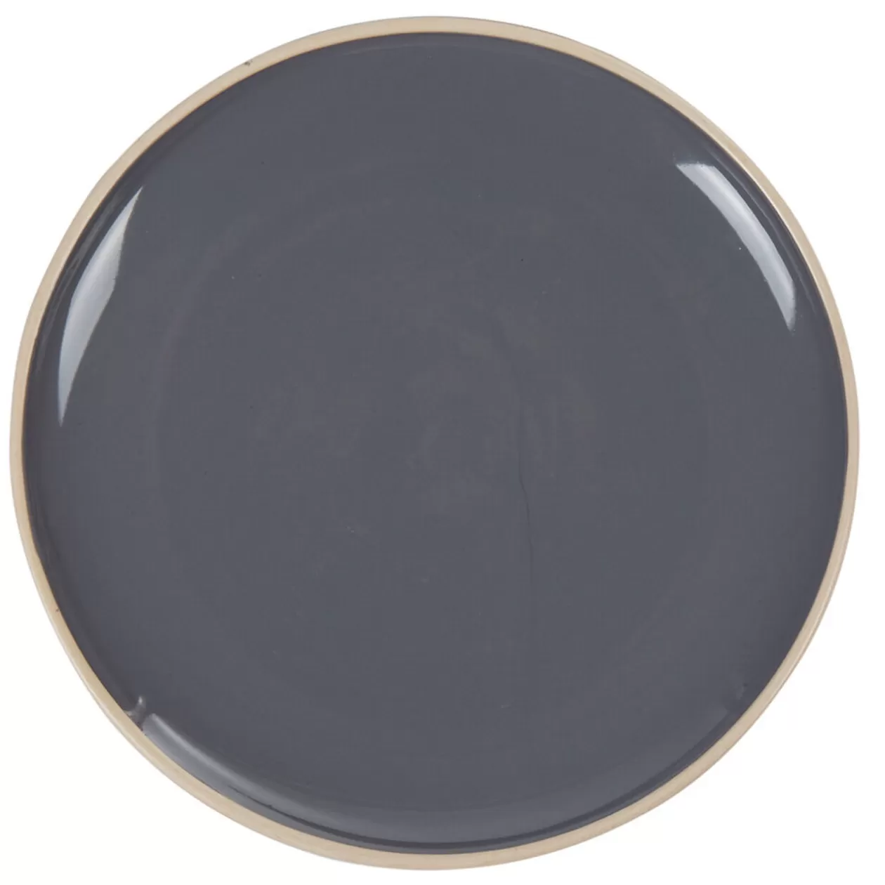 Gifi Assiette plate en faïence grise forme ronde< Vaisselle Et Accessoires De Table
