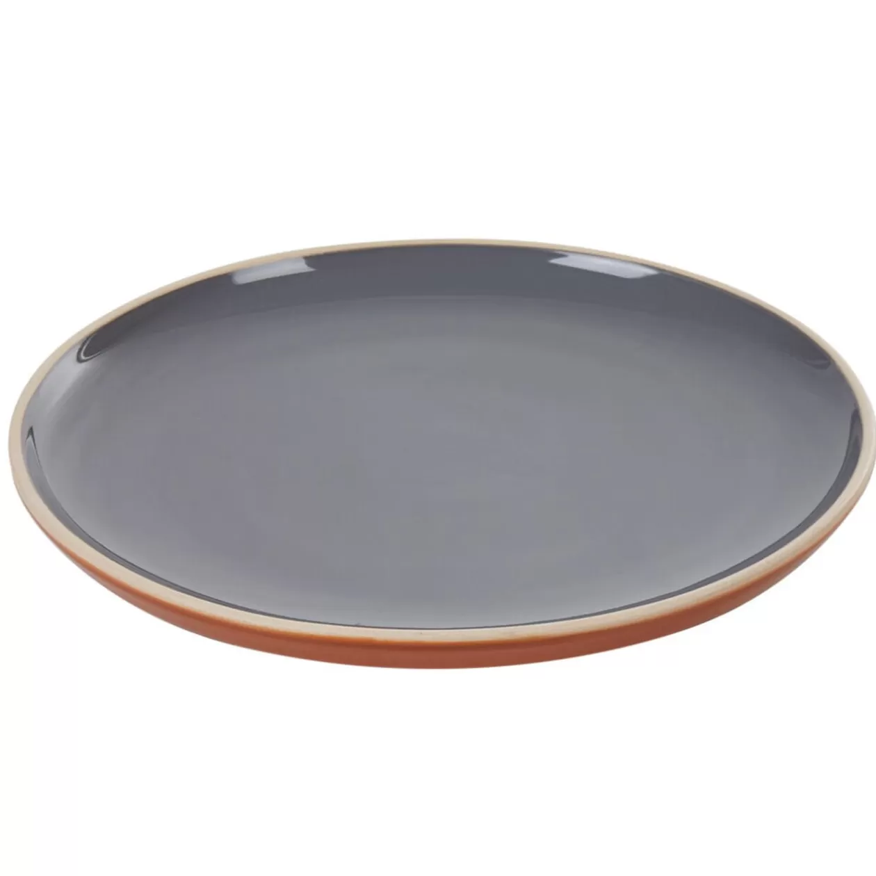 Gifi Assiette plate en faïence grise forme ronde< Vaisselle Et Accessoires De Table