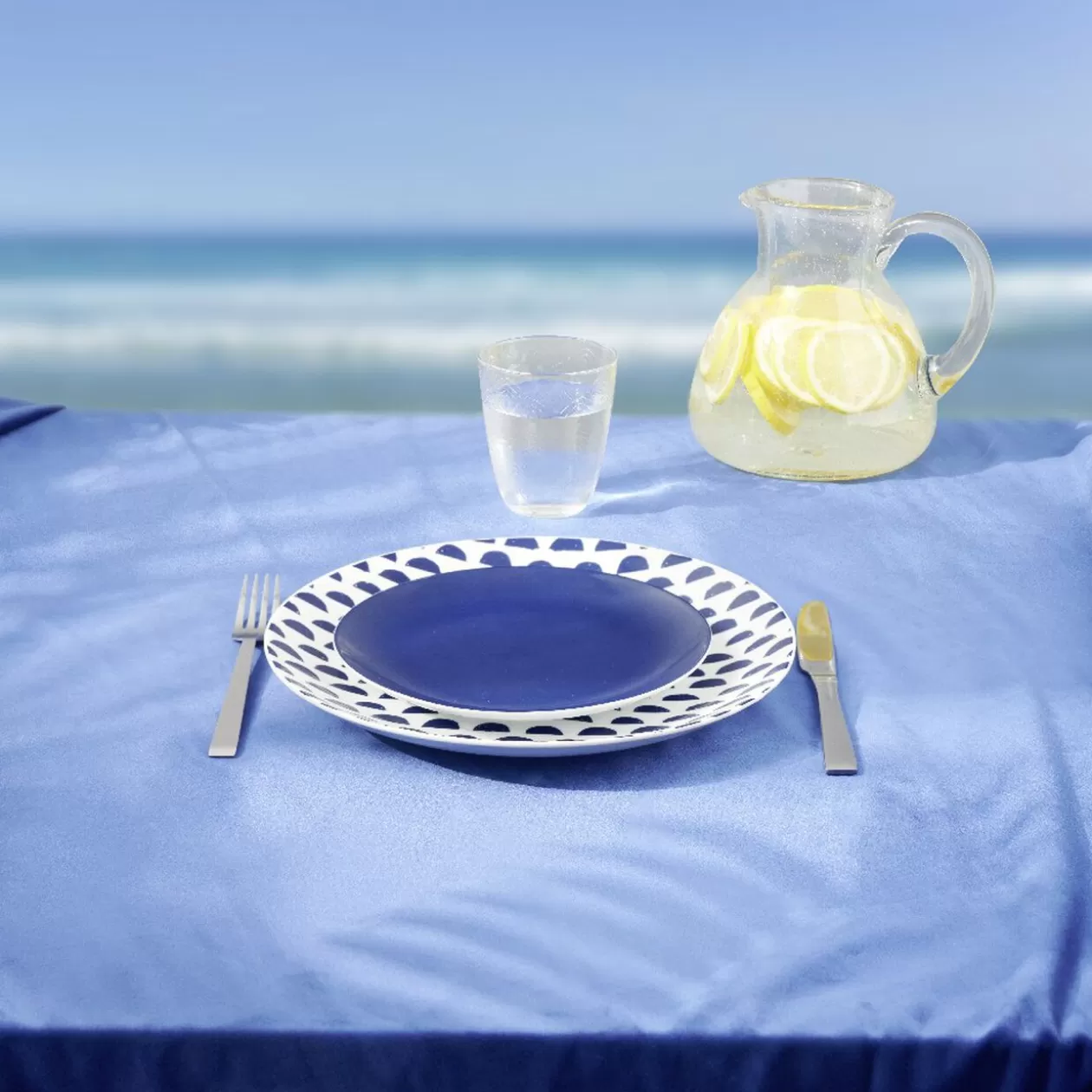 Assiette plate en porcelaine décor bleu Ø 27 cm>Gifi Clearance