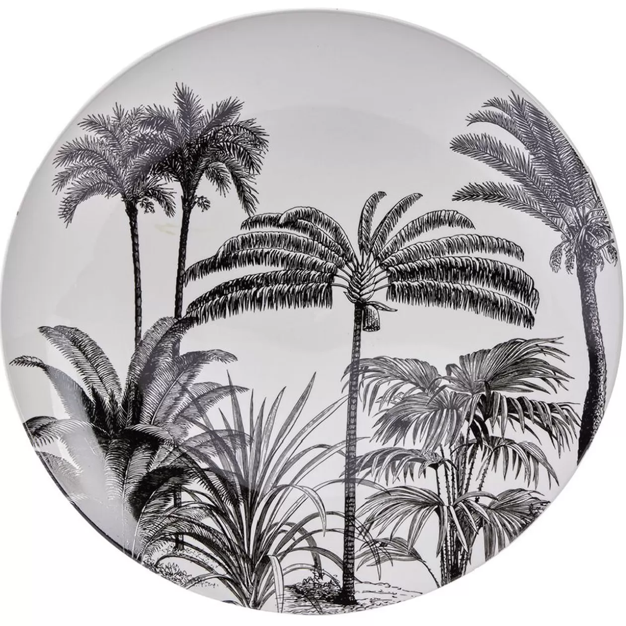 Assiette plate en porcelaine décor exotique Ø16 cm>Gifi Shop