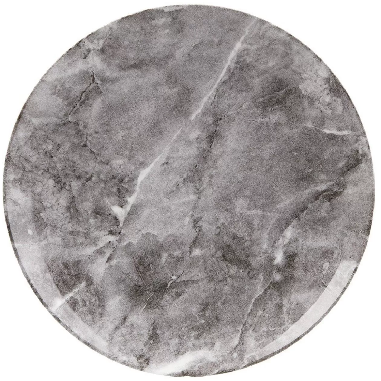 Assiette plate en porcelaine décor marbre gris>Gifi Discount