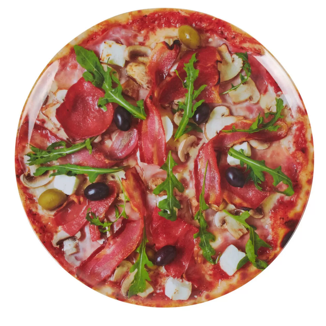 Gifi Assiette plate forme ronde style fast food motif pizza< Vaisselle Et Accessoires De Table